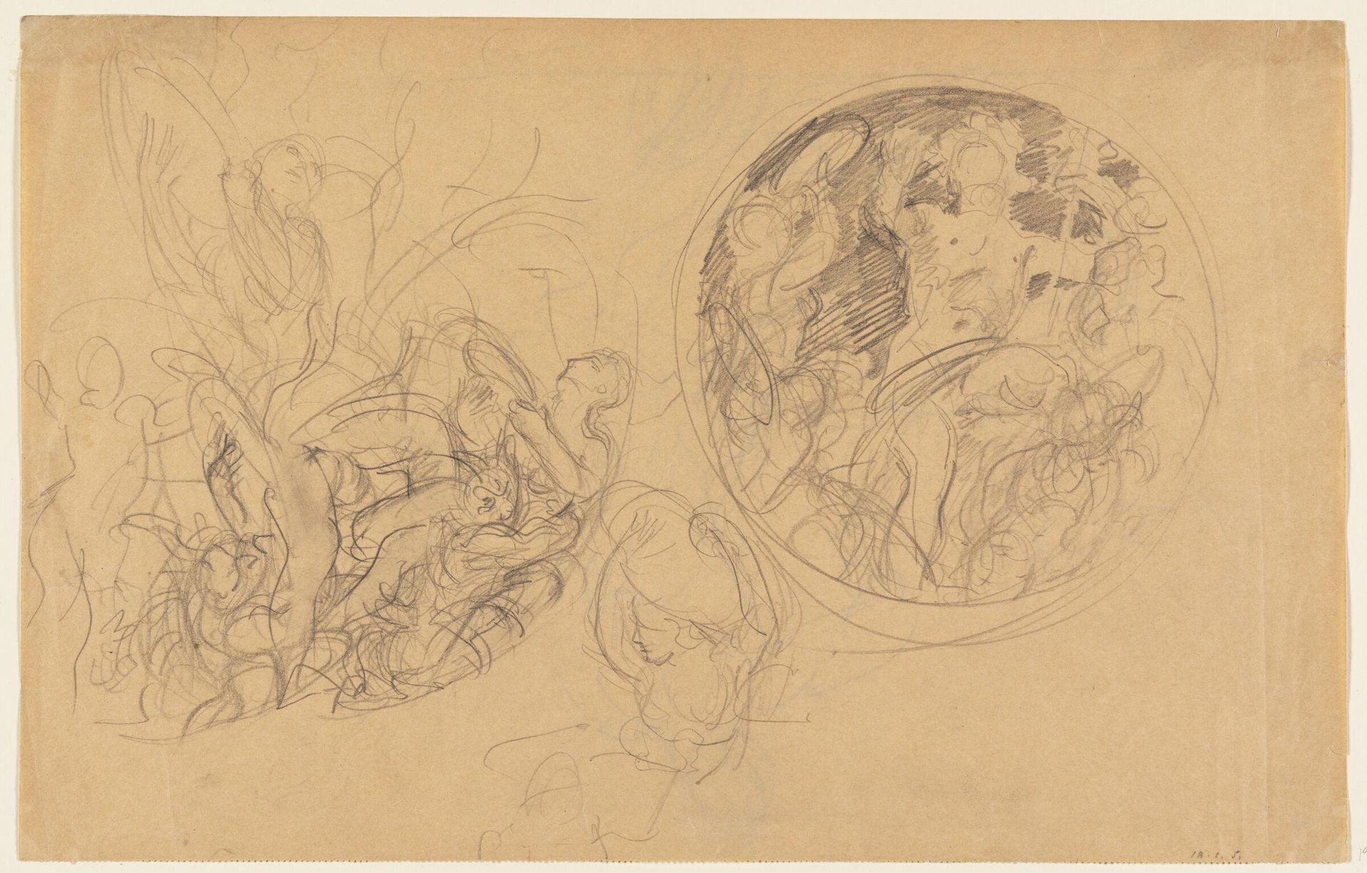 Studies for "Bacchanal: Decorative Design" (recto and verso) by John Singer Sargent