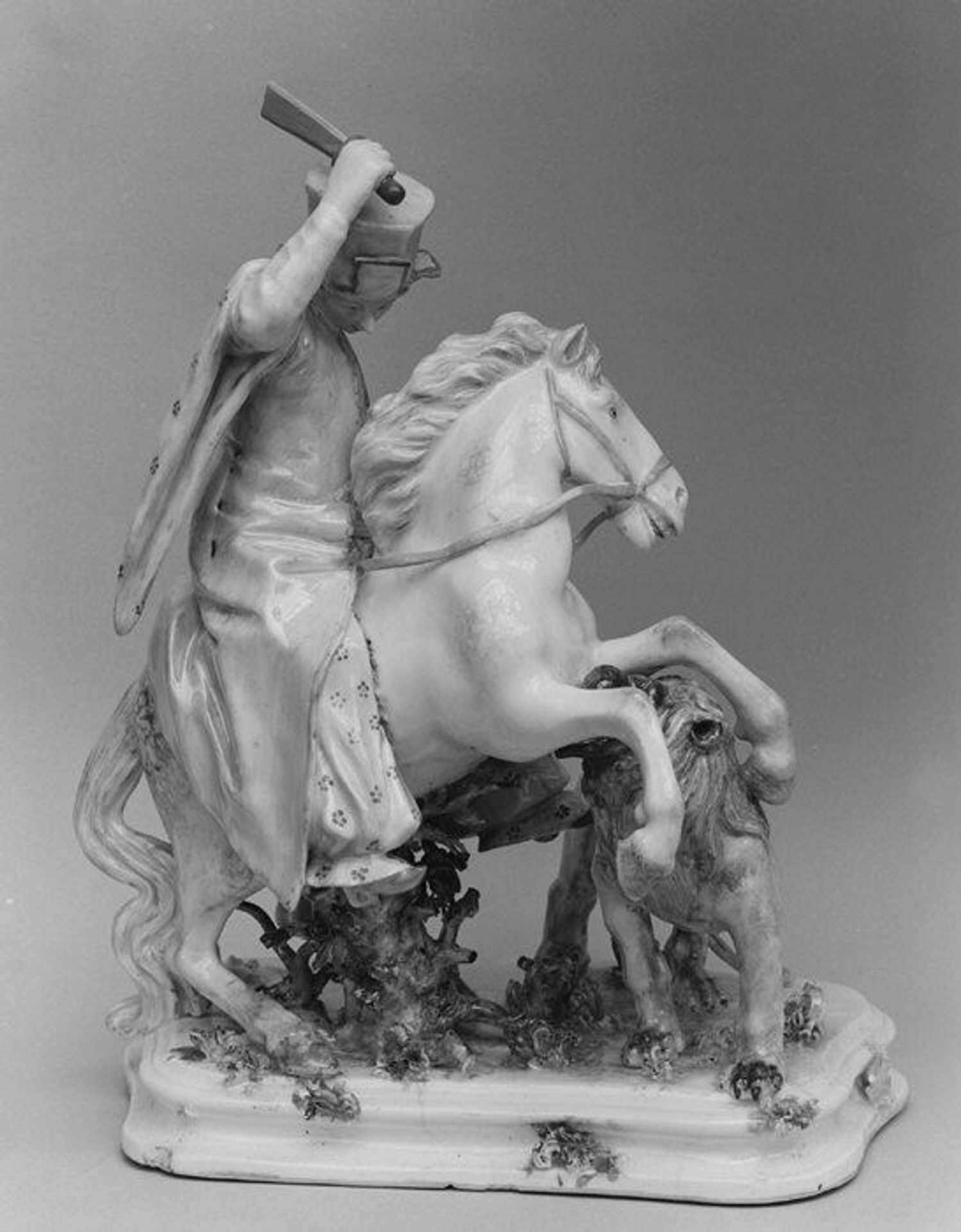 Tartar horseman attacked by a lion by Nymphenburg Porcelain Manufactory