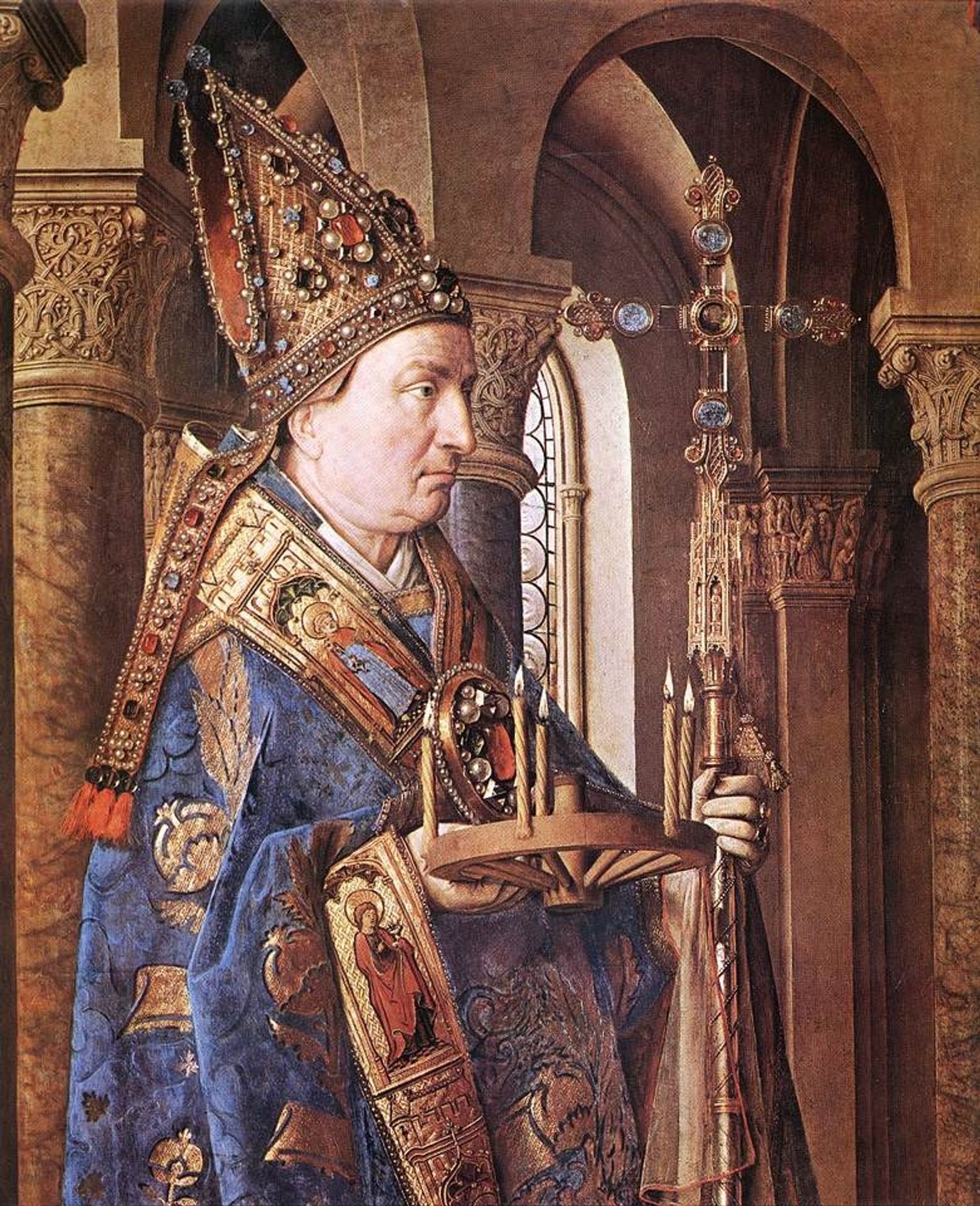 The Madonna of Canon van der Paele (detail) by Jan van Eyck