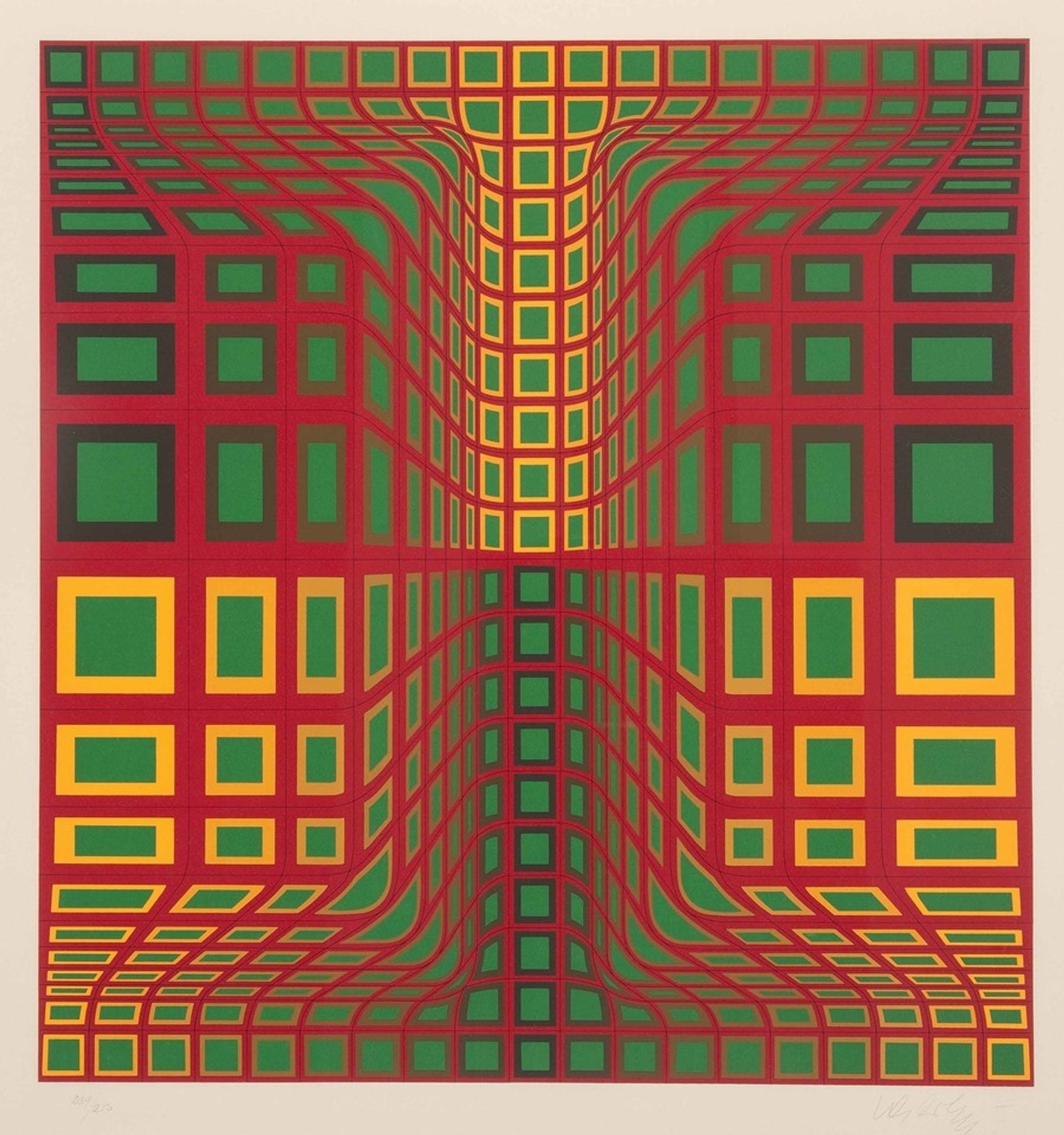 Composition with Red, Yellow, and Green by Victor Vasarely