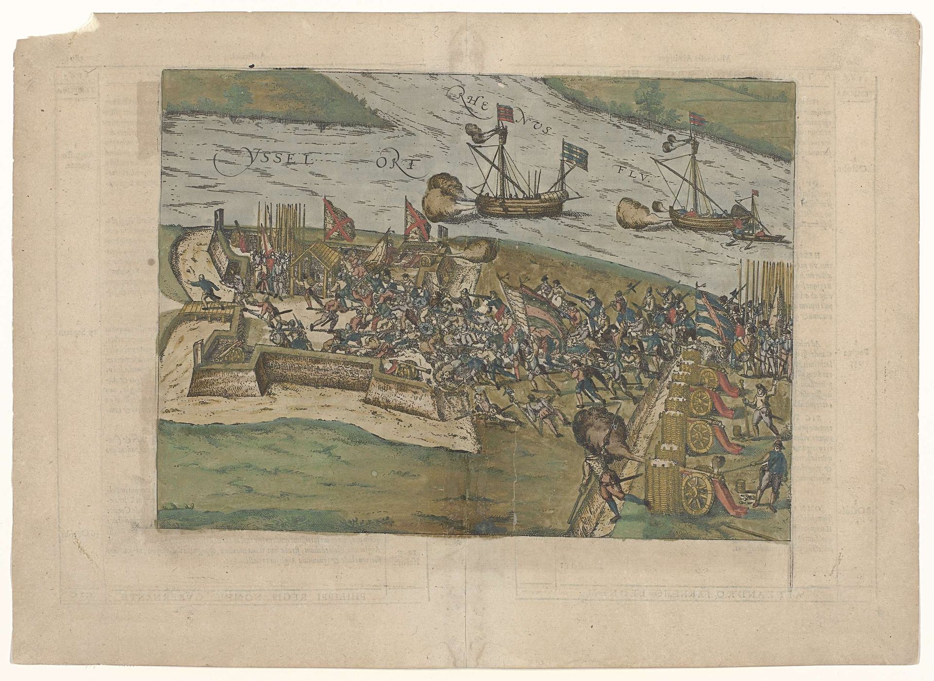 Inname van de schans IJsseloord bij Arnhem, 1585 by Frans Hogenberg