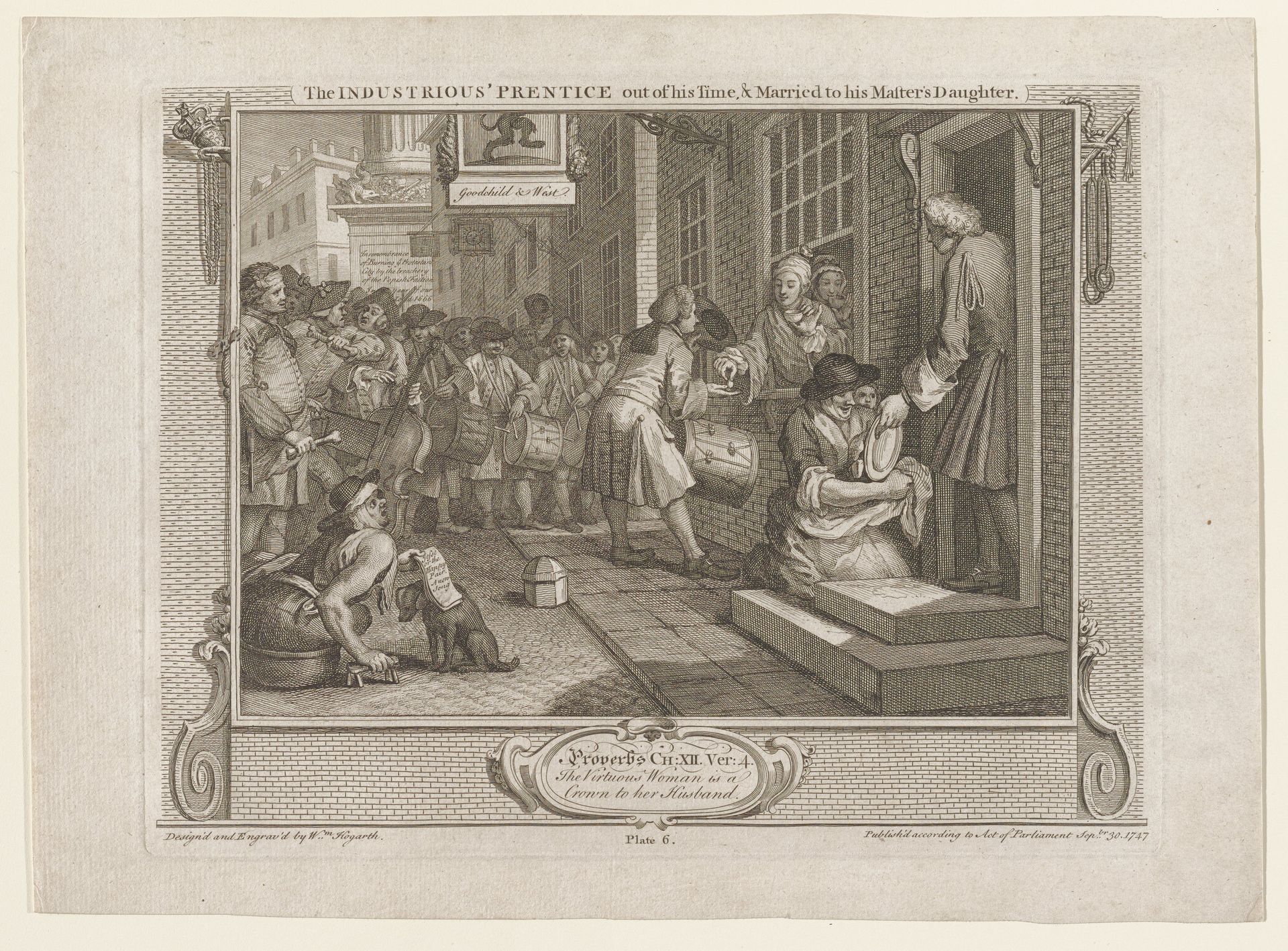 The Industrious Prentice out of his TIme by William Hogarth