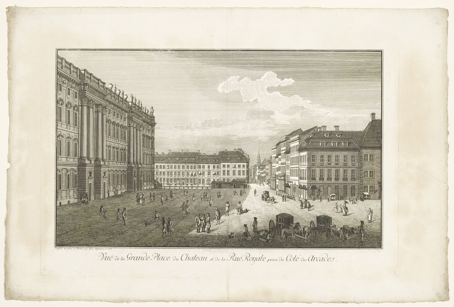 Gezicht op de Schlossplatz in Berlijn by Johann Georg Rosenberg