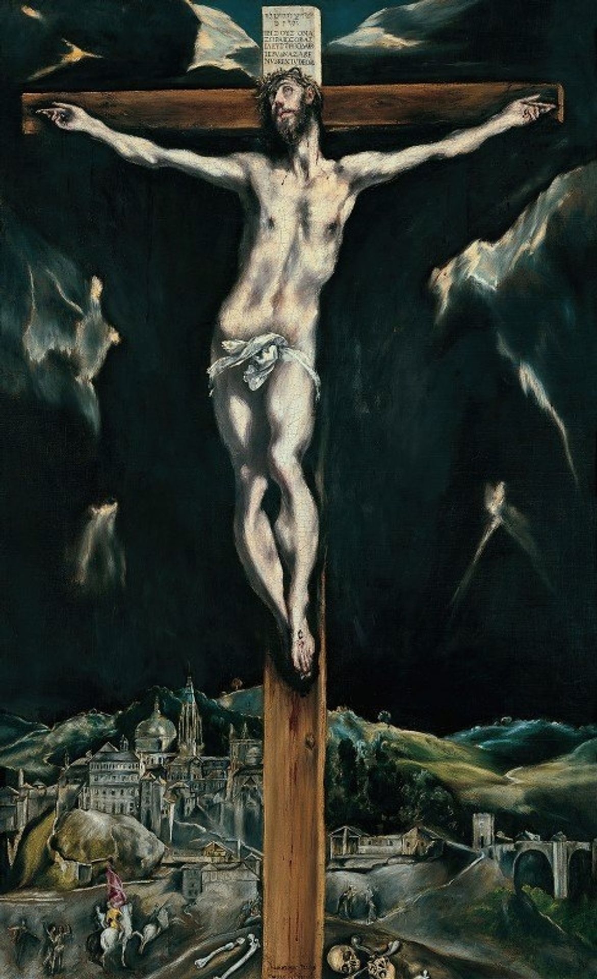 Christ Crucified With Toledo In The Background by El Greco (Domenikos Theotokopoulos)