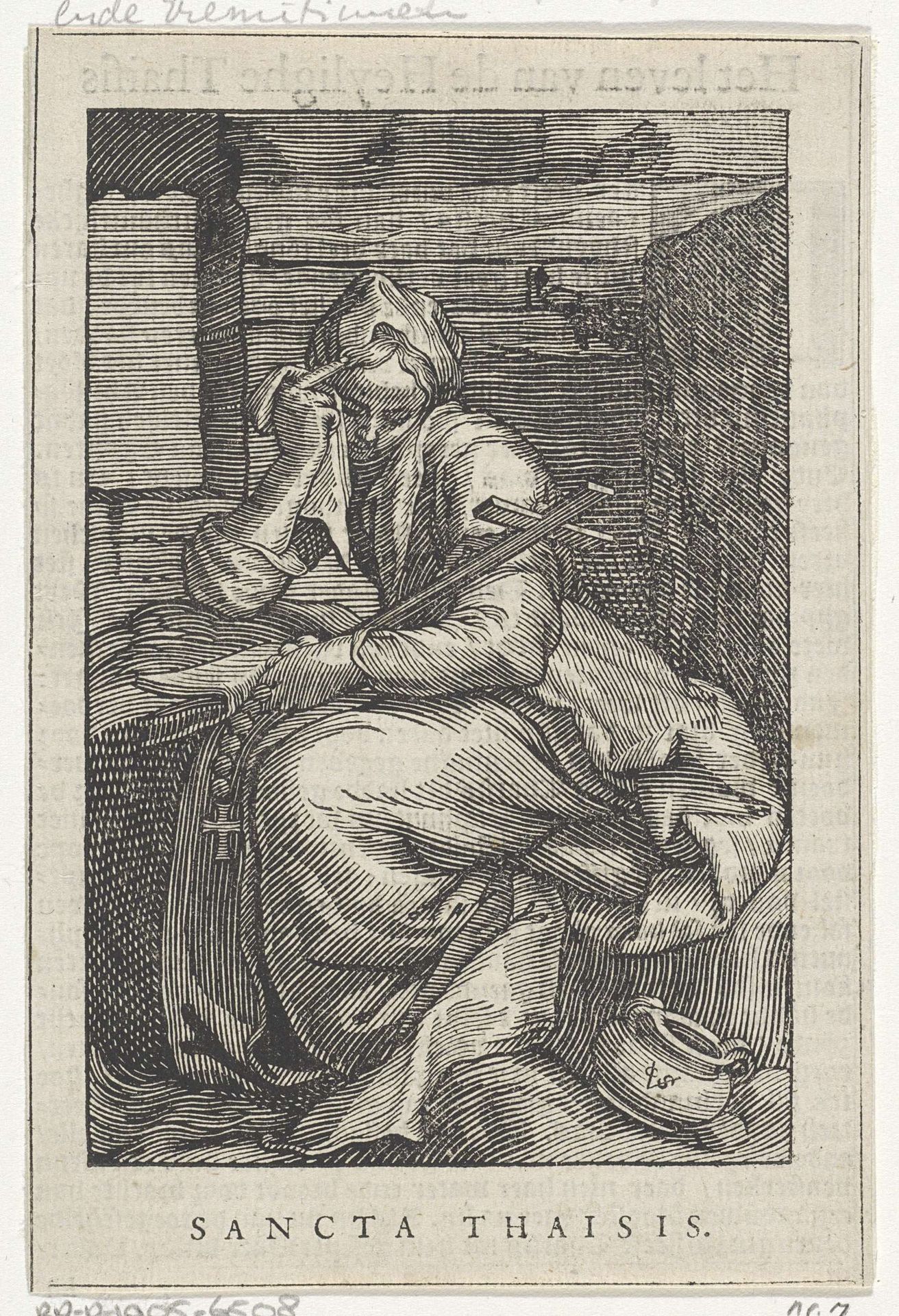 Heilige Thaïs van Alexandrië als kluizenares by Christoffel van (II) Sichem