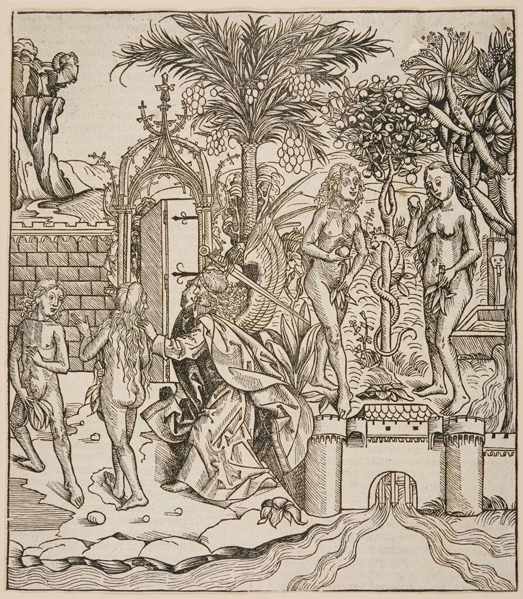 Temptation and Expulsion of Adam and Eve by Michel Wolgemuth
