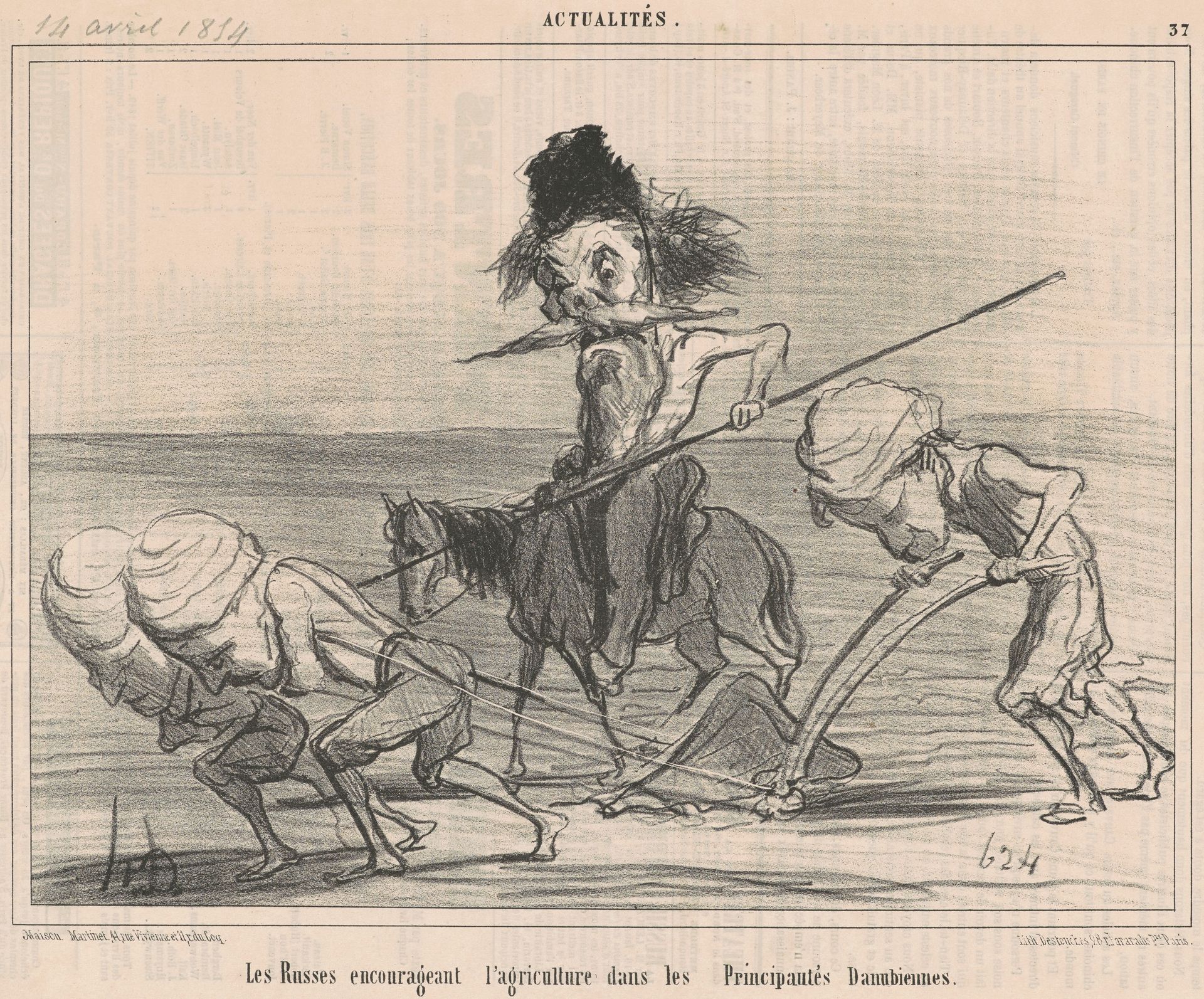 Les russes encourageant l'agriculture by Honoré Daumier