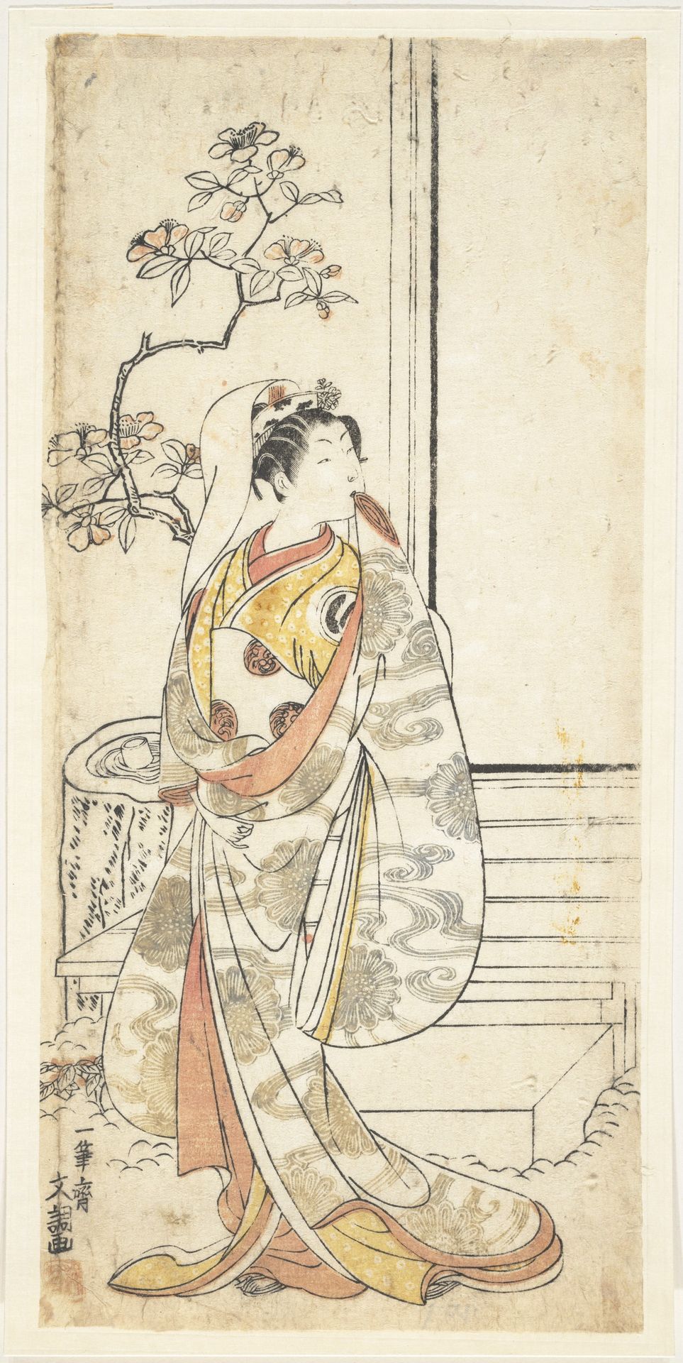 The Actor Sawamura Sojuro I, 1689–1756 in an Unidentified Female Role by Ippitsusai Bunchō  一筆齊文調
