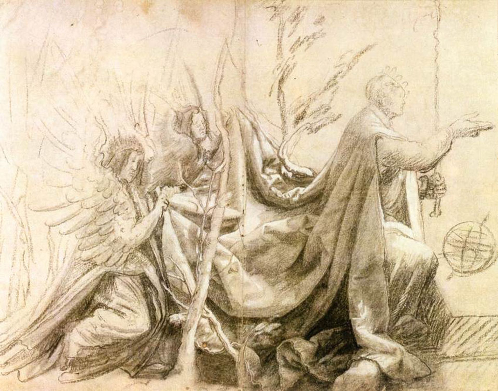 Kneeling King with Two Angels by Matthias Grünewald