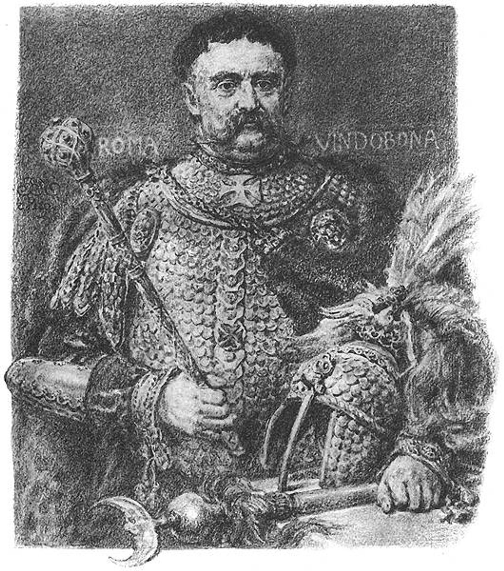 Jan Sobieski, portraited in a parade scale armour by Jan Matejko