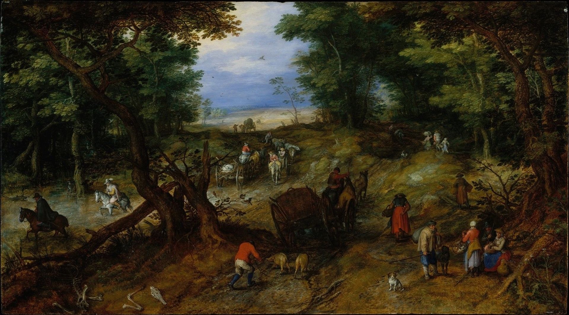 A Woodland Road with Travelers by Jan Brueghel the Younger