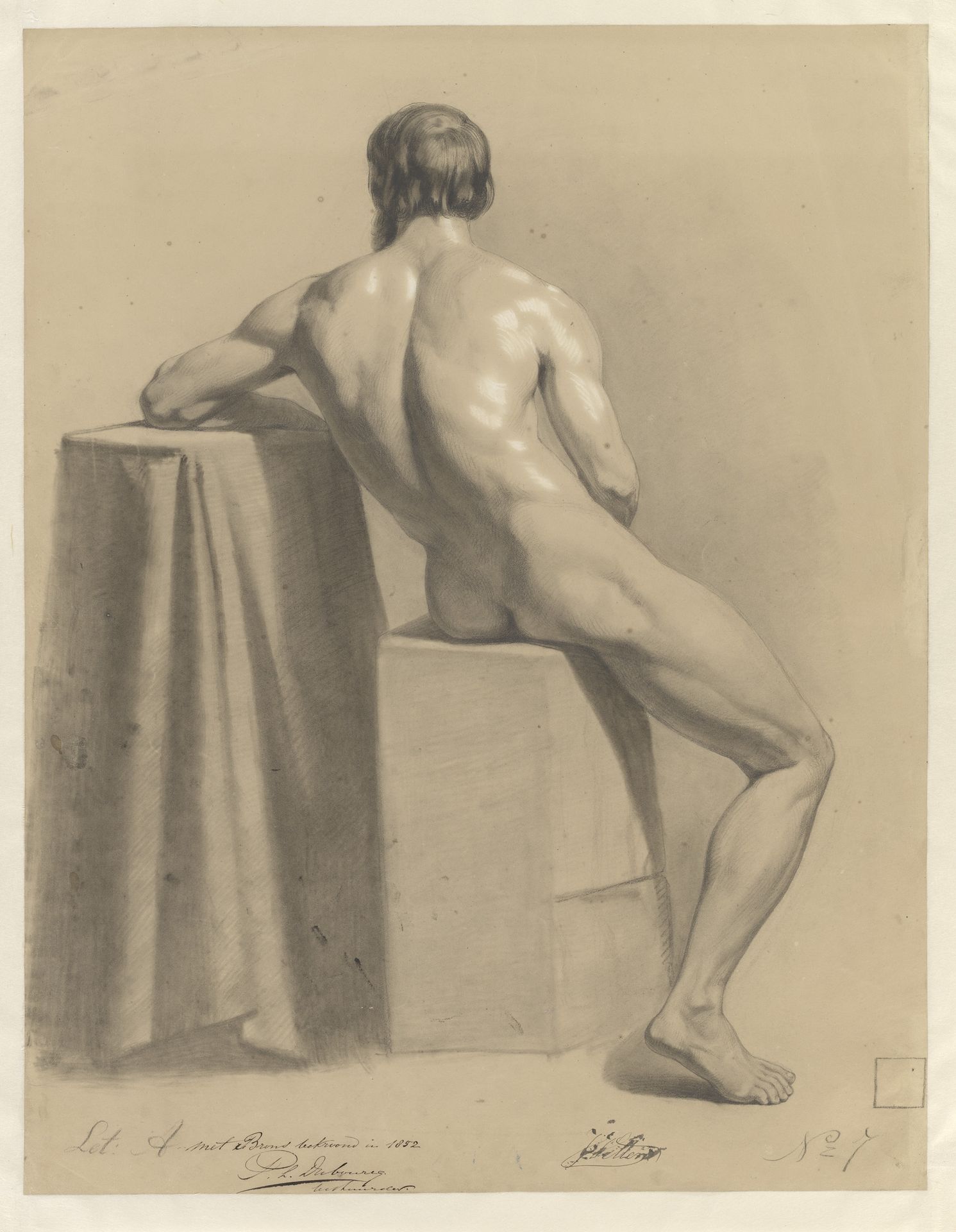 Staand mannelijk naakt, op de rug gezien by Pier Pander