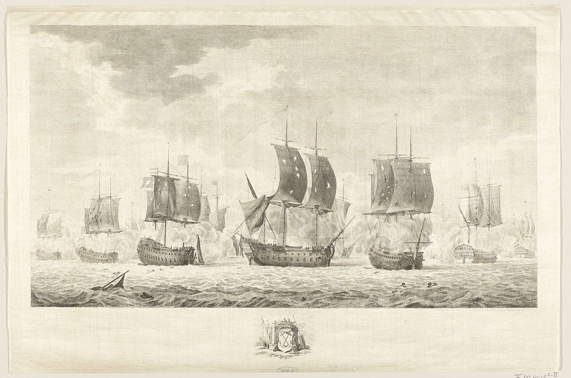 Zeeslag bij Doggersbank, 1781 by Mathias de Sallieth