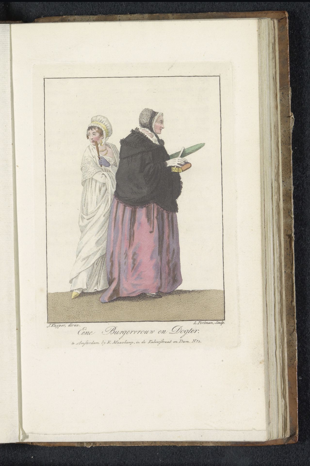 Moeder en dochter op weg naar de kerk by Ludwig Gottlieb Portman