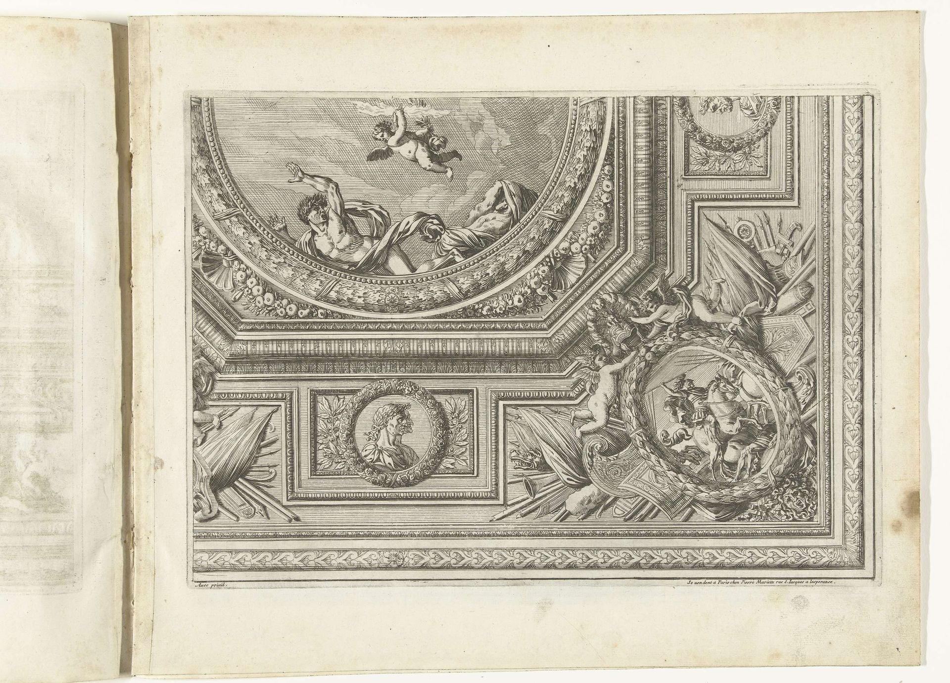 Plafond met rond middenstuk by Jean Lepautre