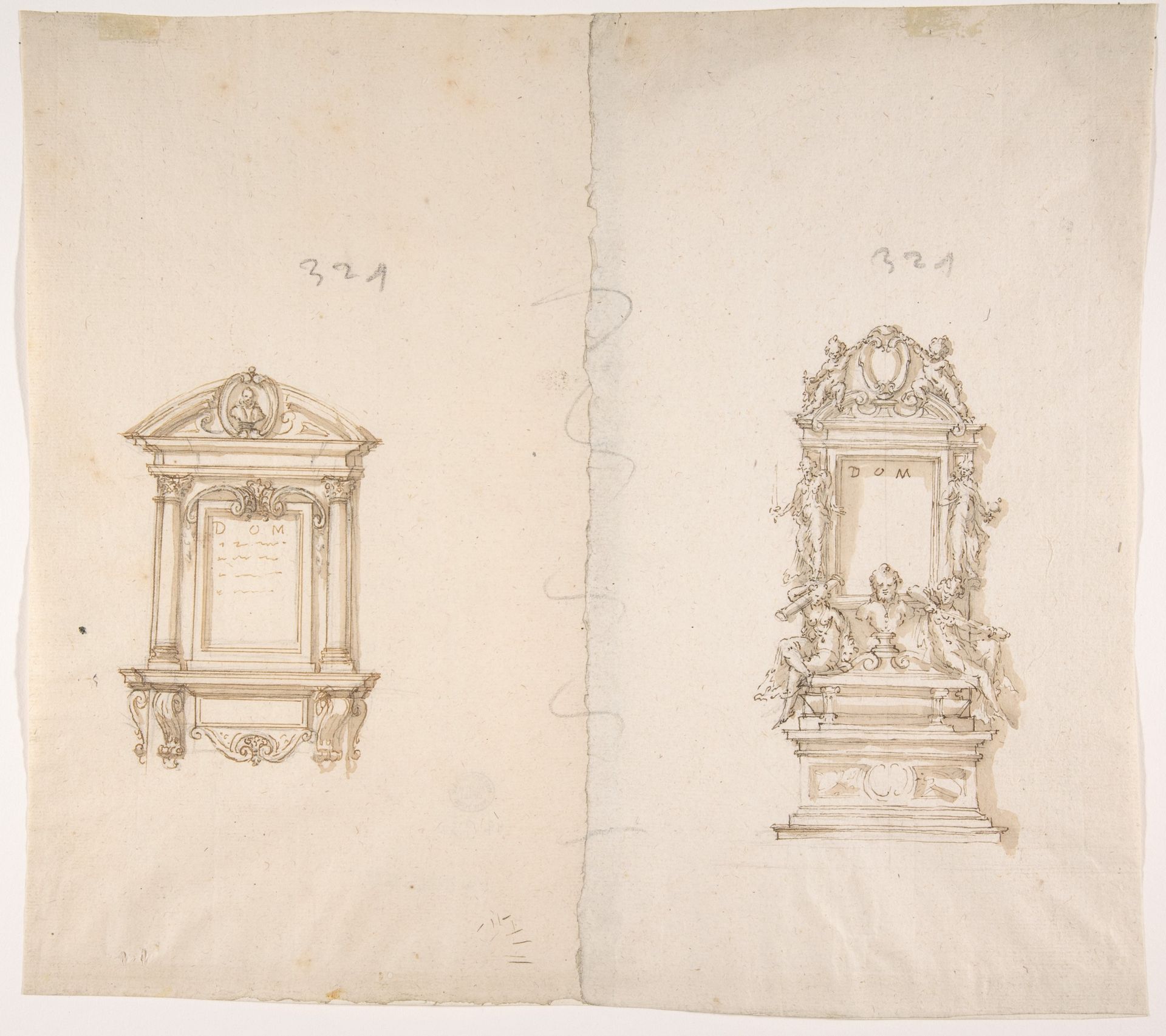 Two Designs for Memorial Tablets by Anonymous