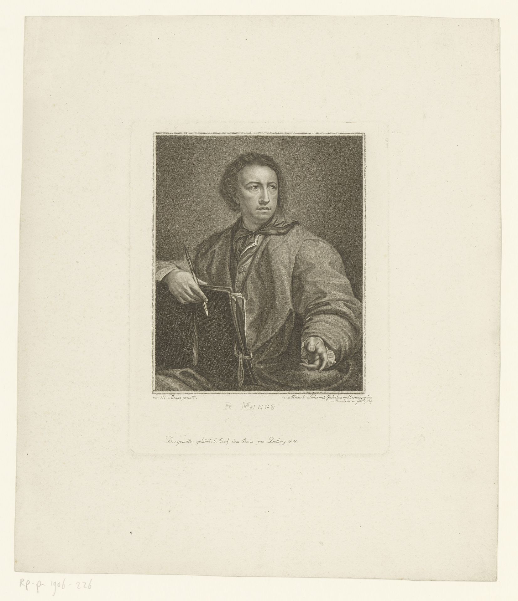 Portret van Anton Raphael Mengs by Heinrich Sintzenich