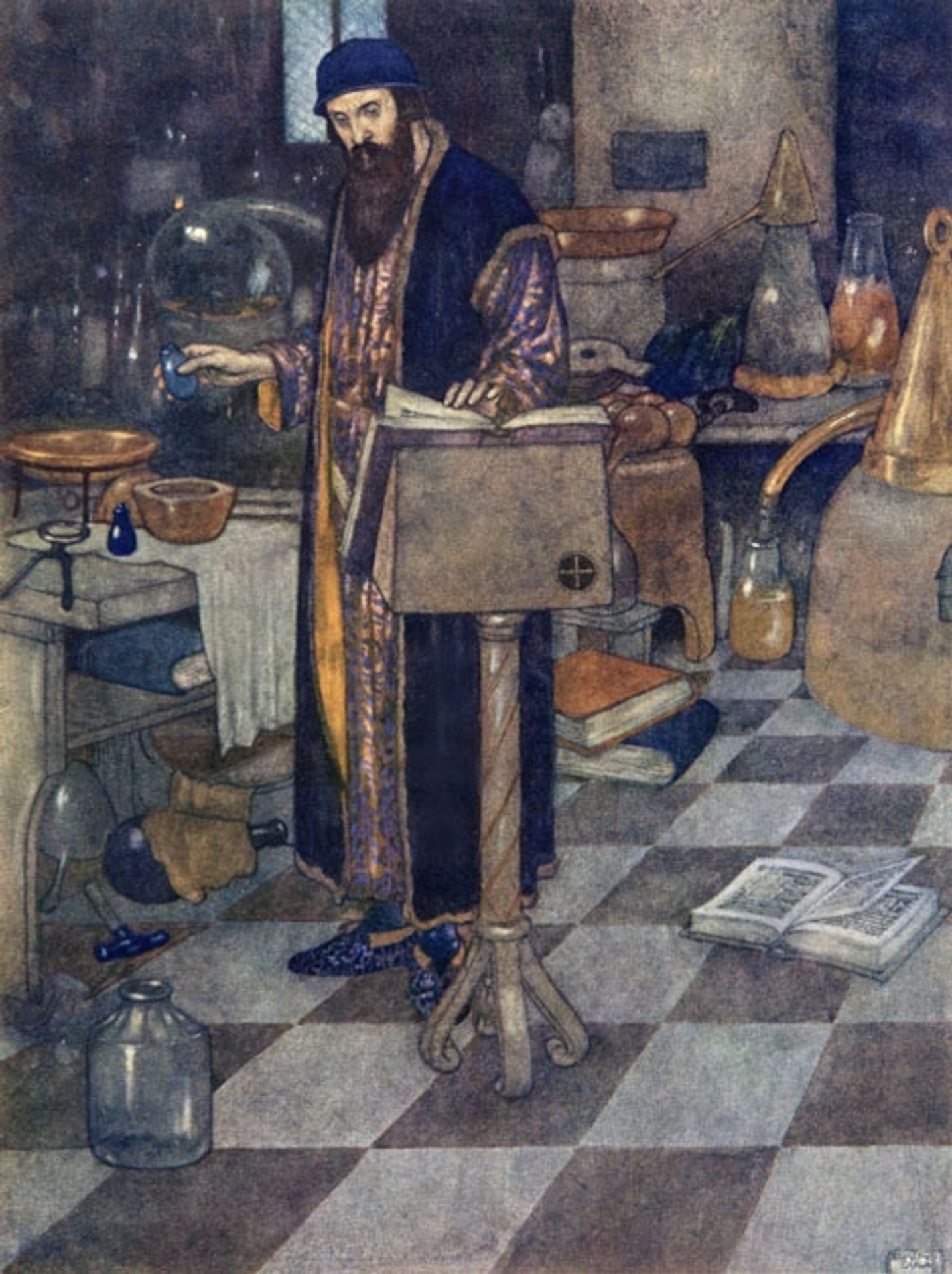 Prospero in Secret Studies - from The Tempest by Edmund Dulac