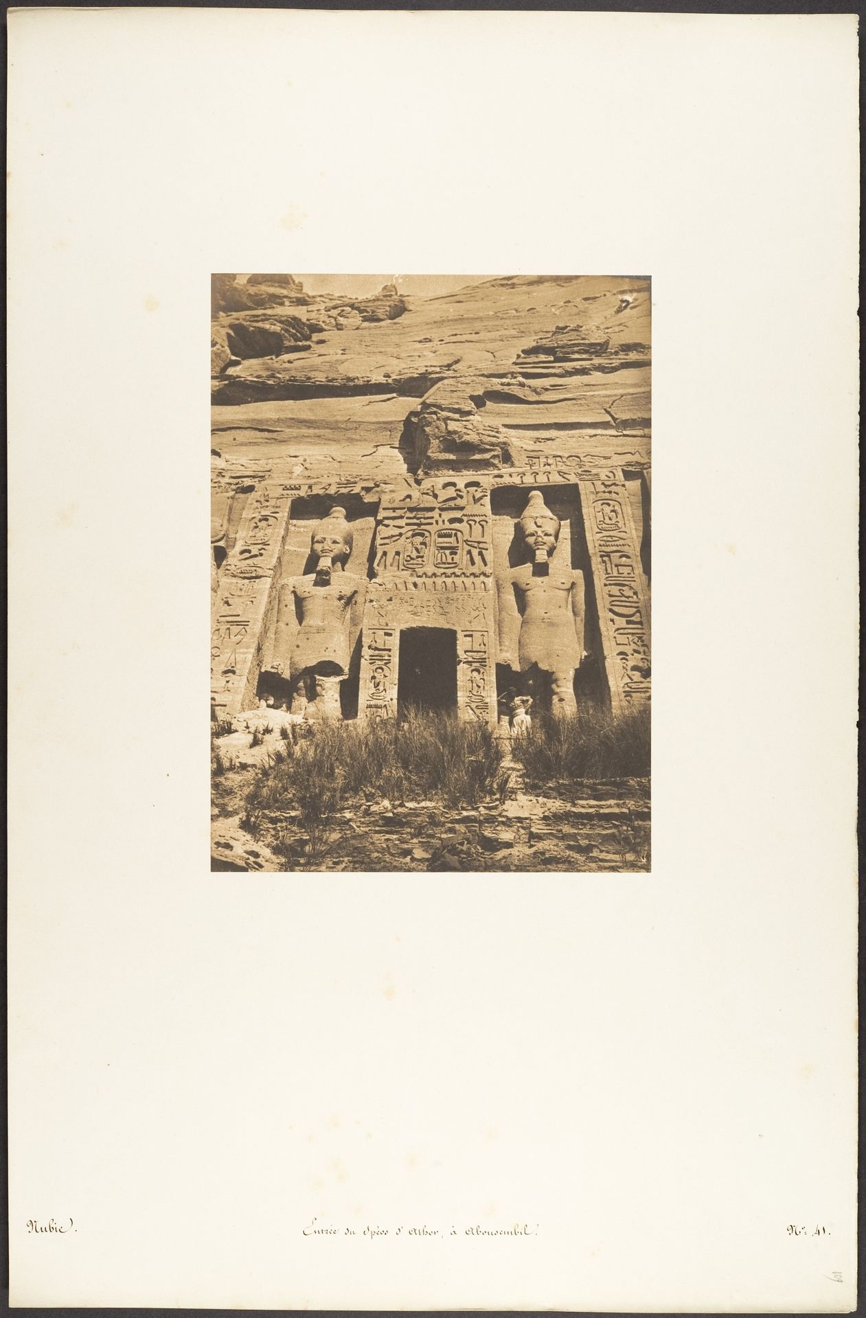 Entrée du Spéos d'Athor, à Abousembil by Maxime Du Camp