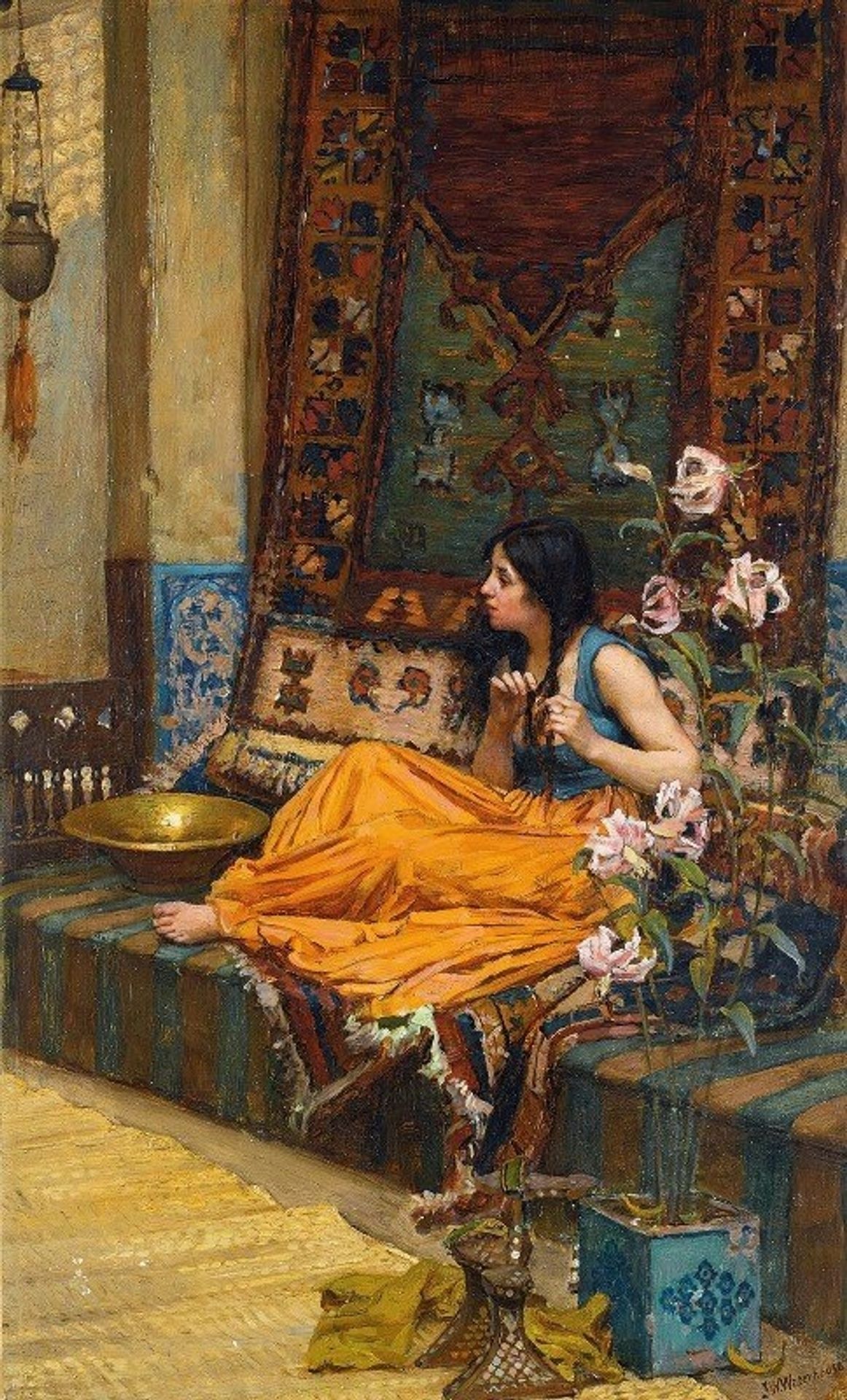 In The Harem, An Odalisque by John William Waterhouse