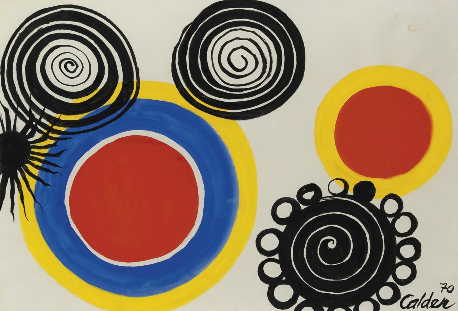 Petalled black spiral by Alexander Calder