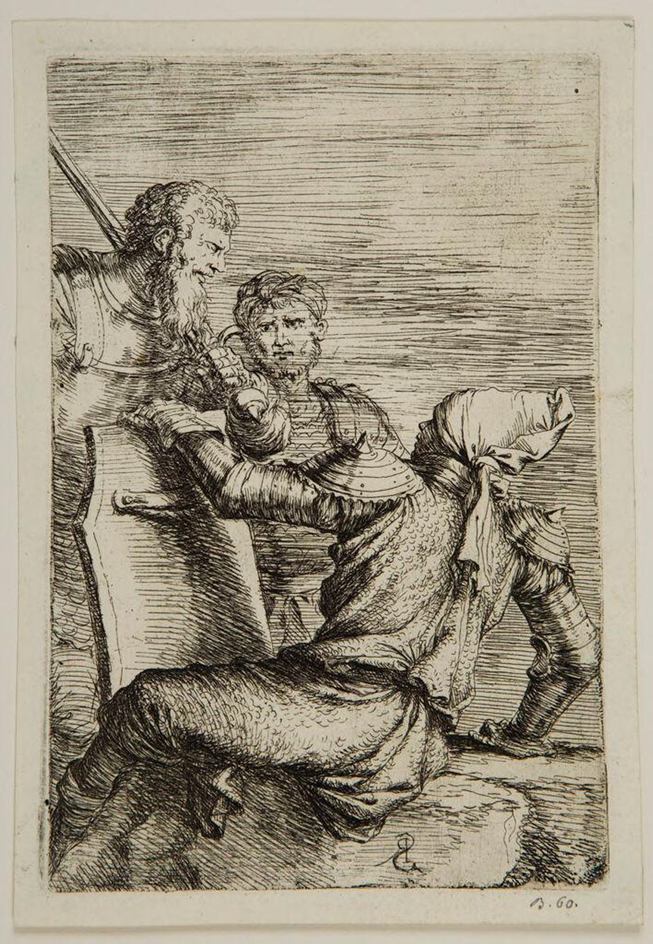 Turbaned Soldier in Conversation with Two Companions by Salvator Rosa