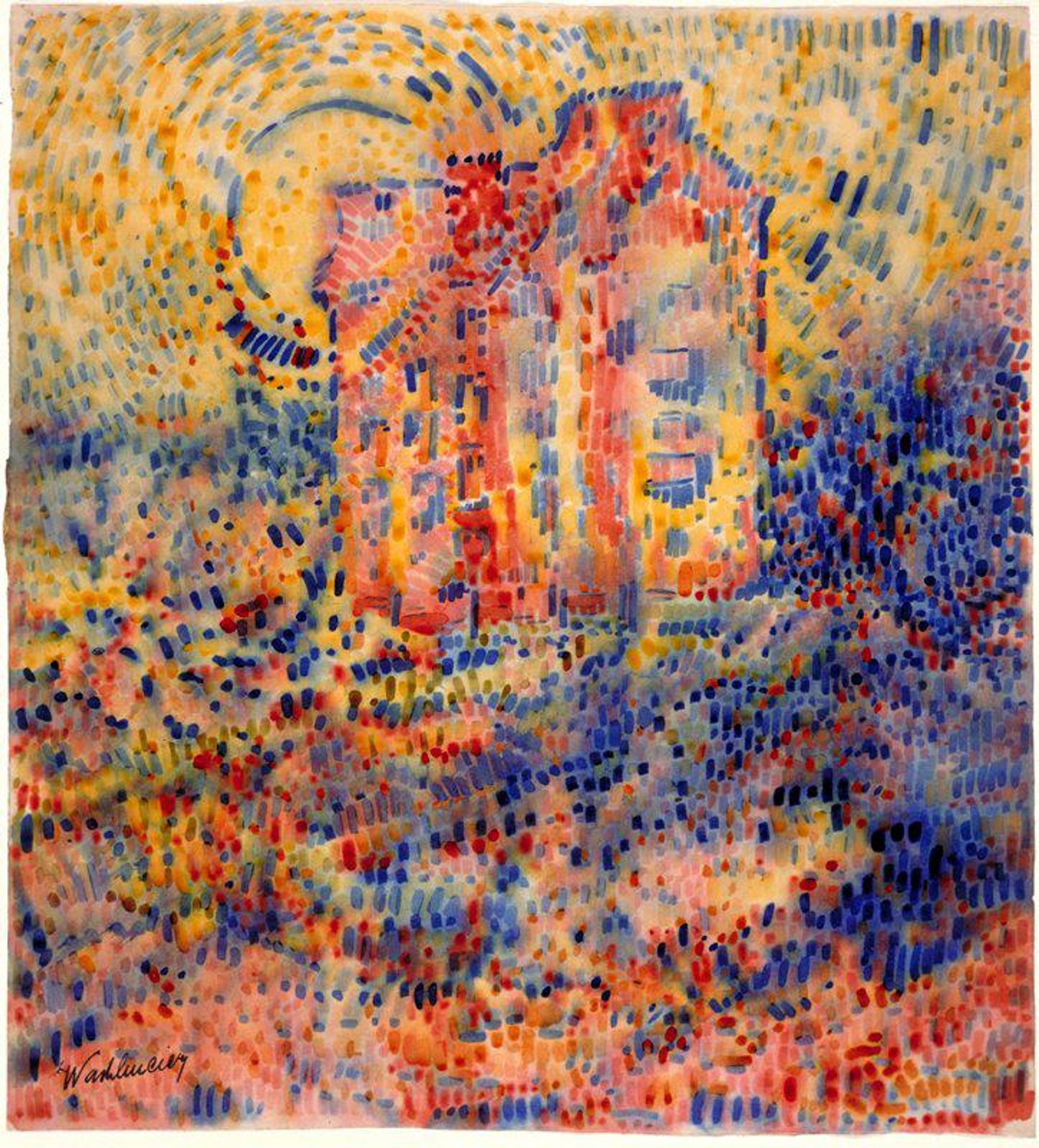 House with Sunset by Aloys Wach