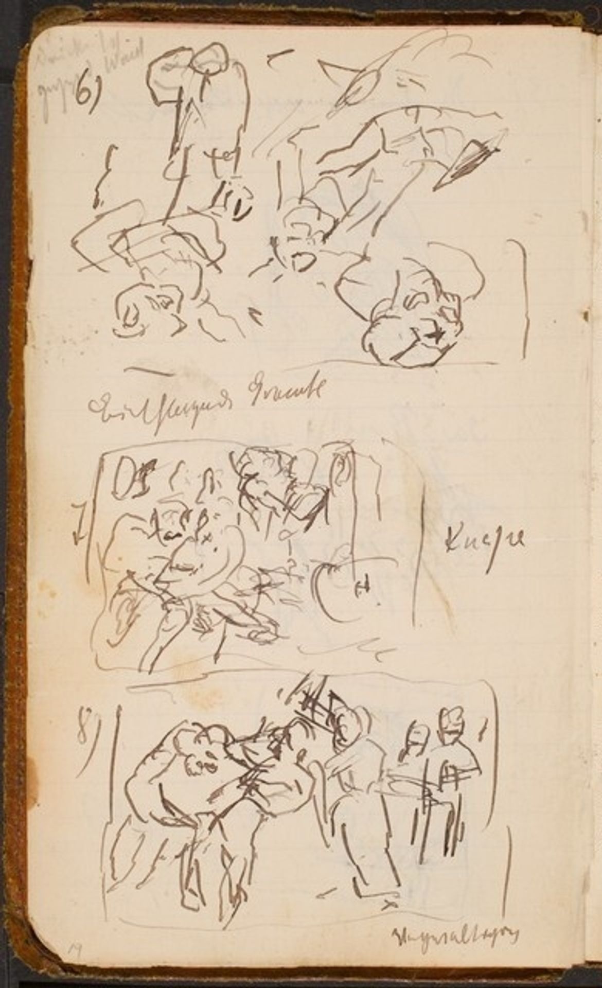 Drei Skizzen und Notizen (Three Sketches with Notations) [p. 19] by Max Beckmann
