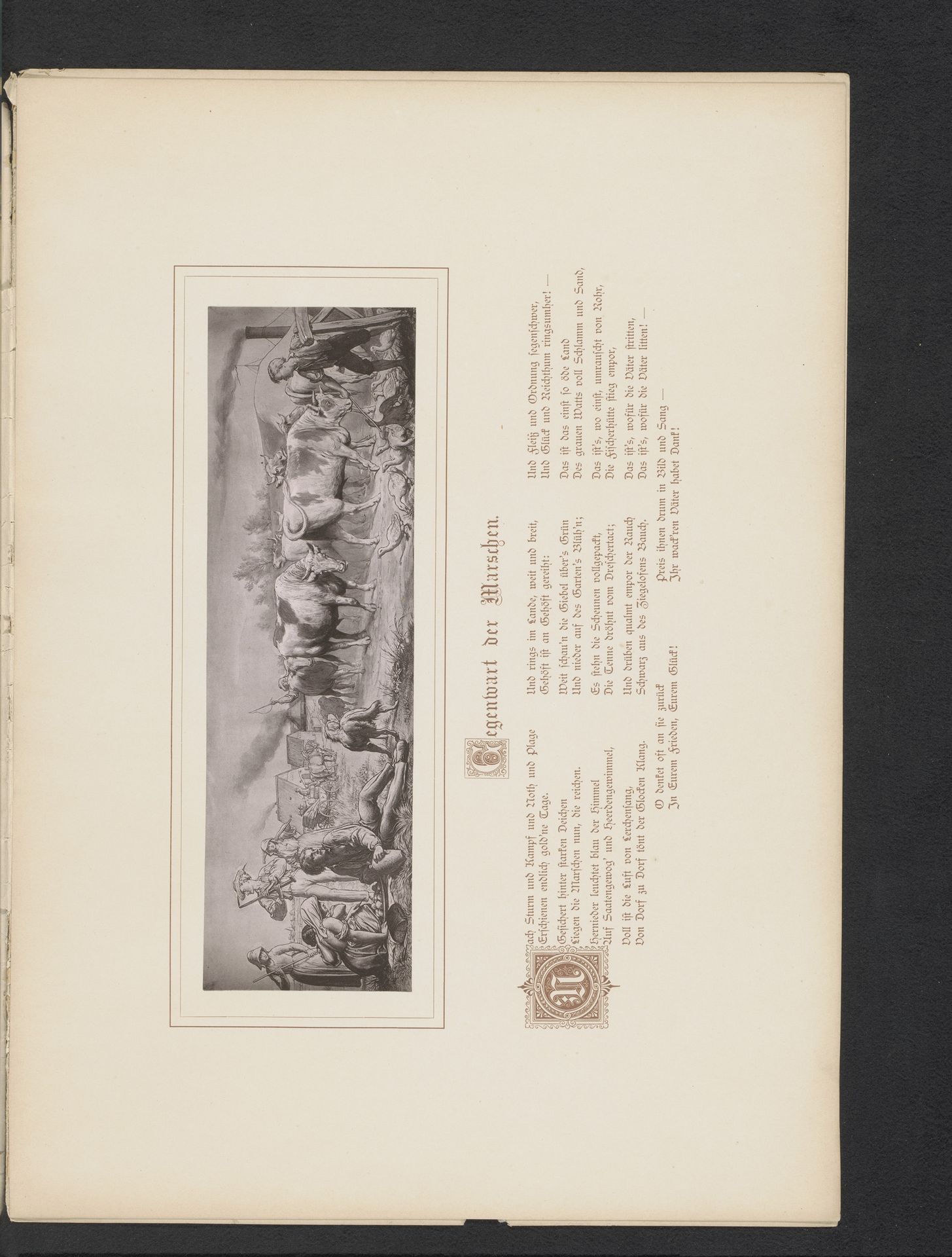 Reproductie van een schilderij van boeren en koeien bij een landweg Heinrich von Dörnberg by Anonymous