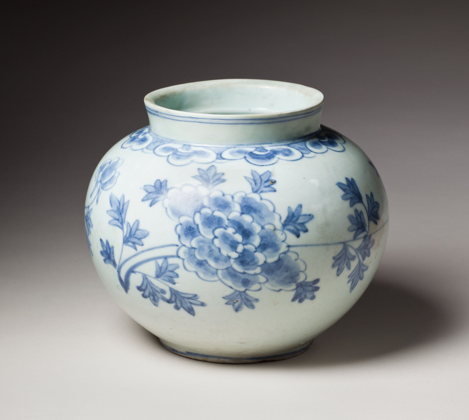 Jar with peony design by Anonymous