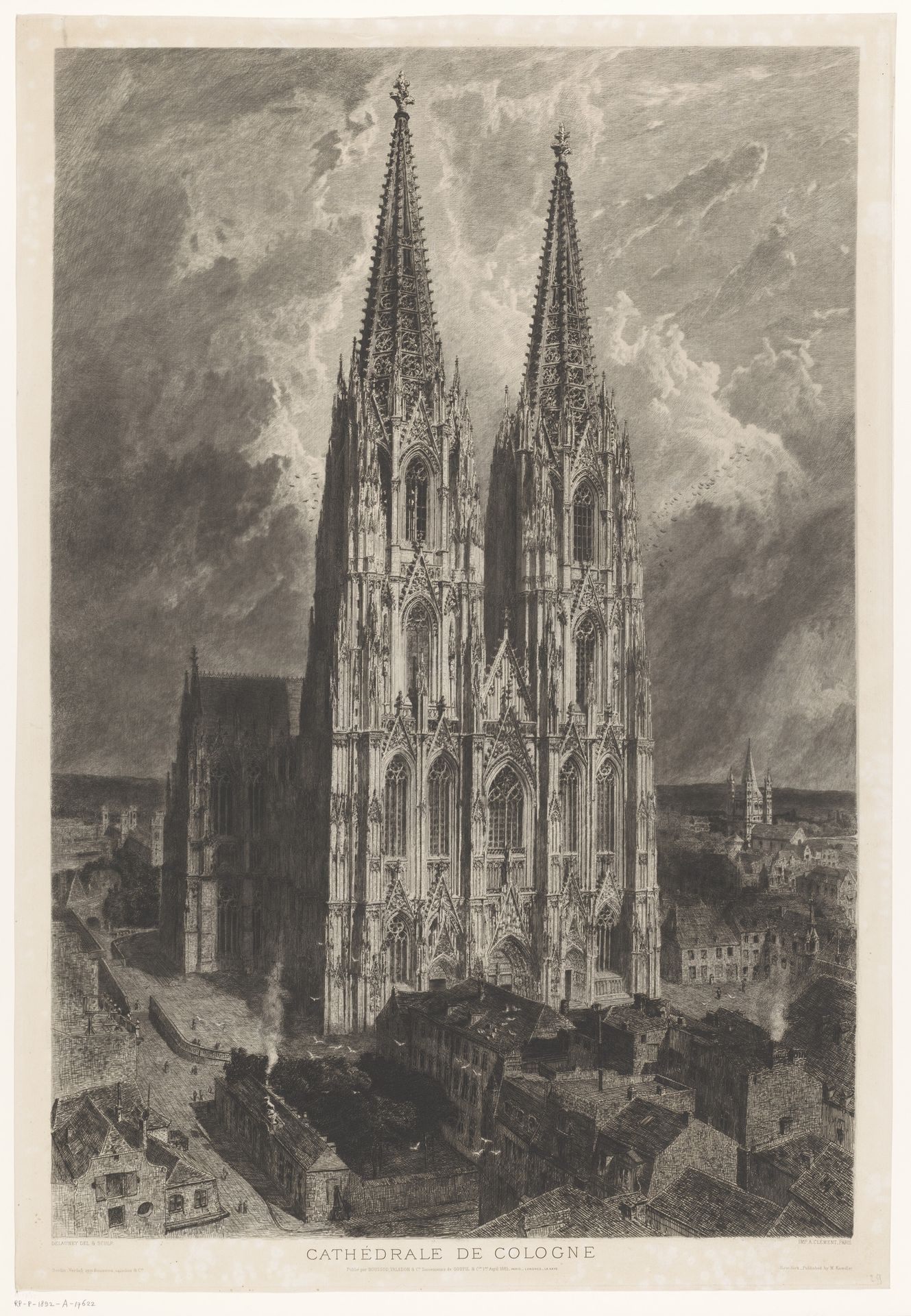 Gezicht op de Domkerk te Keulen by Alfred Alexandre Delauney