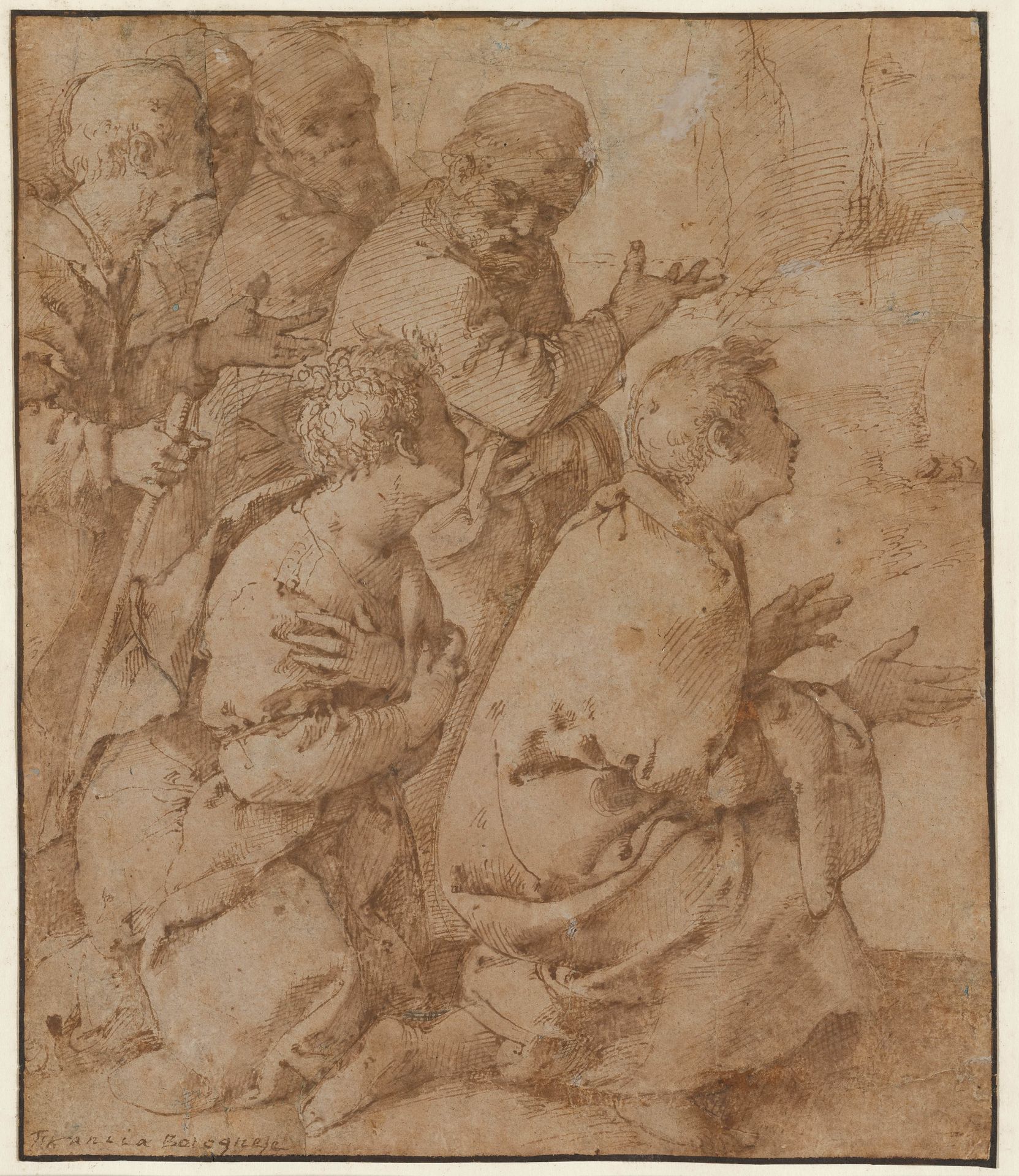 Group of Men Looking to the Right by Anonymous