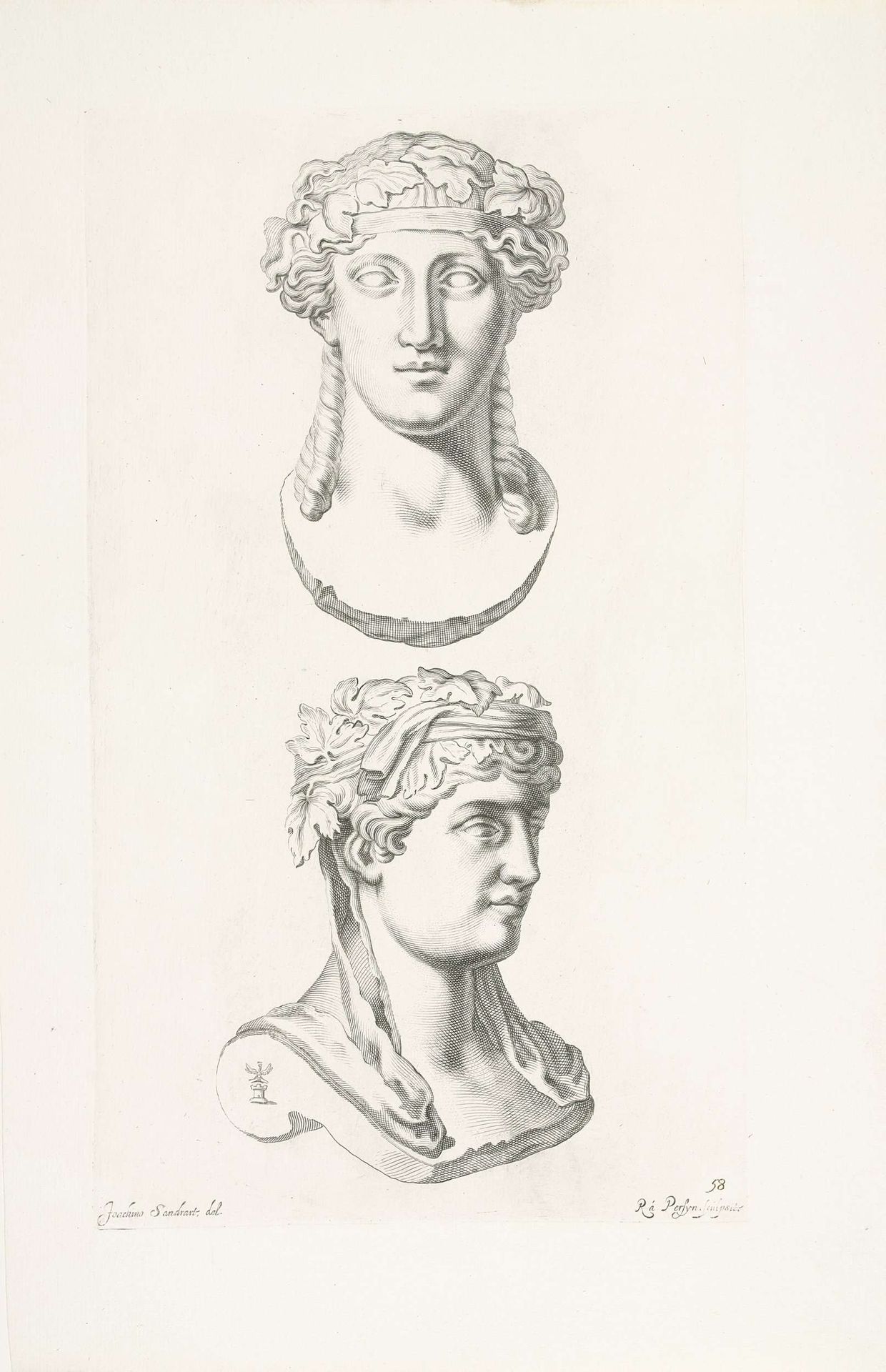 Twee bustes van bacchantes by Reinier van Persijn