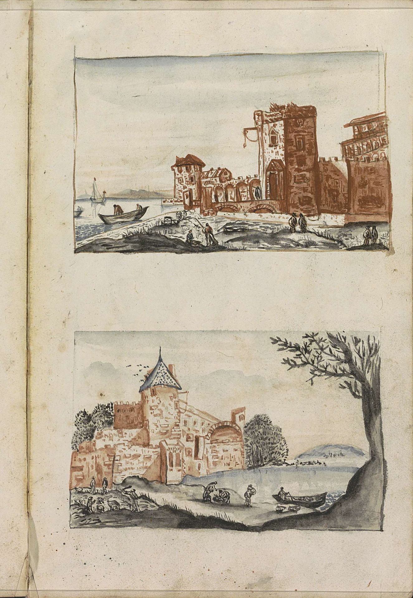 Twee stadsgezichten by Hendrick van Beaumont