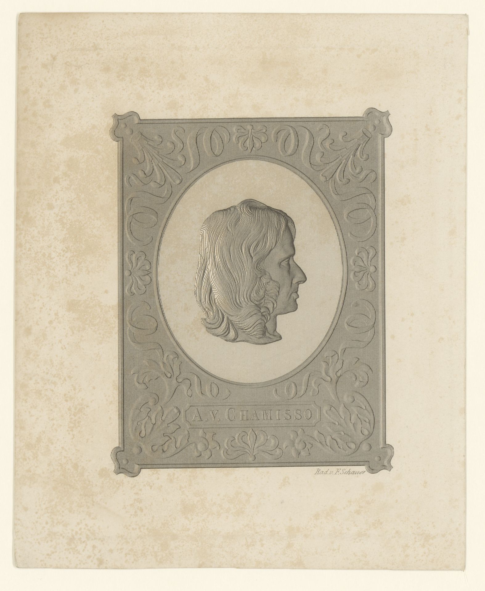 Portret van Adelbert von Chamisso by Friedrich Schauer