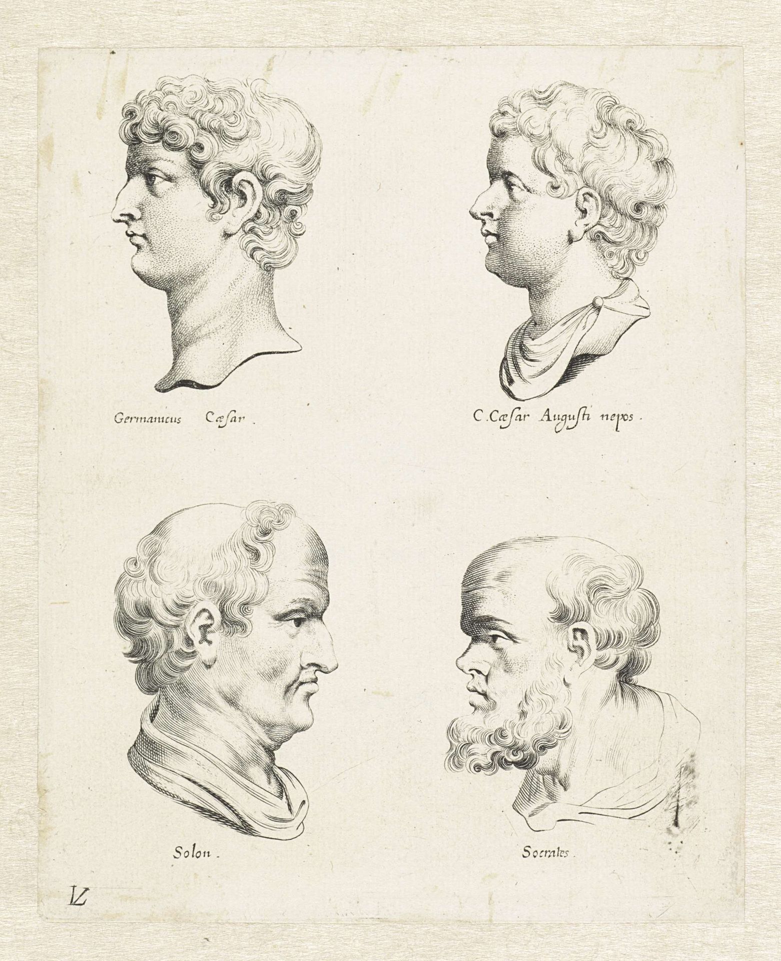 Vier antieke bustes by Lucas Vorsterman I