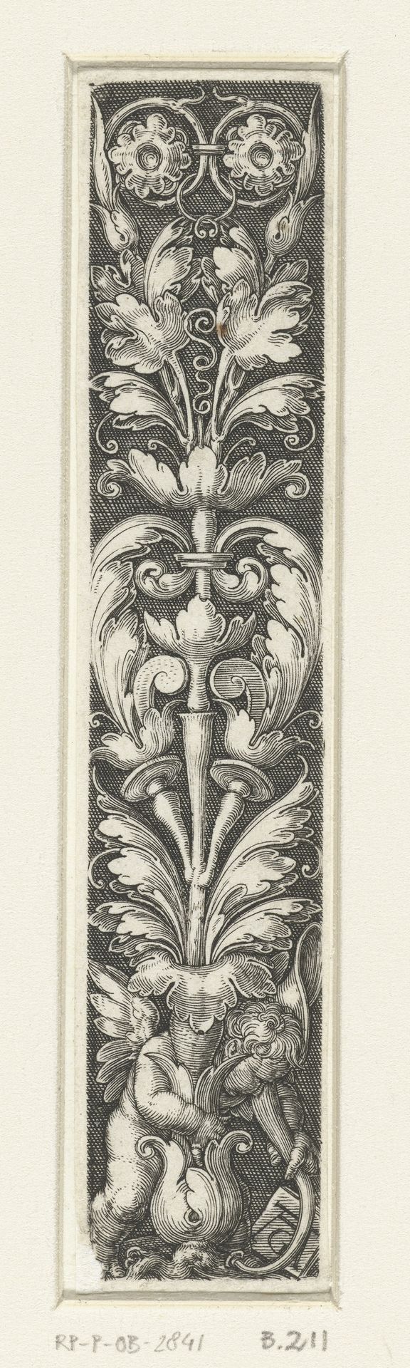 Kandelaber met bladranken by Heinrich Aldegrever