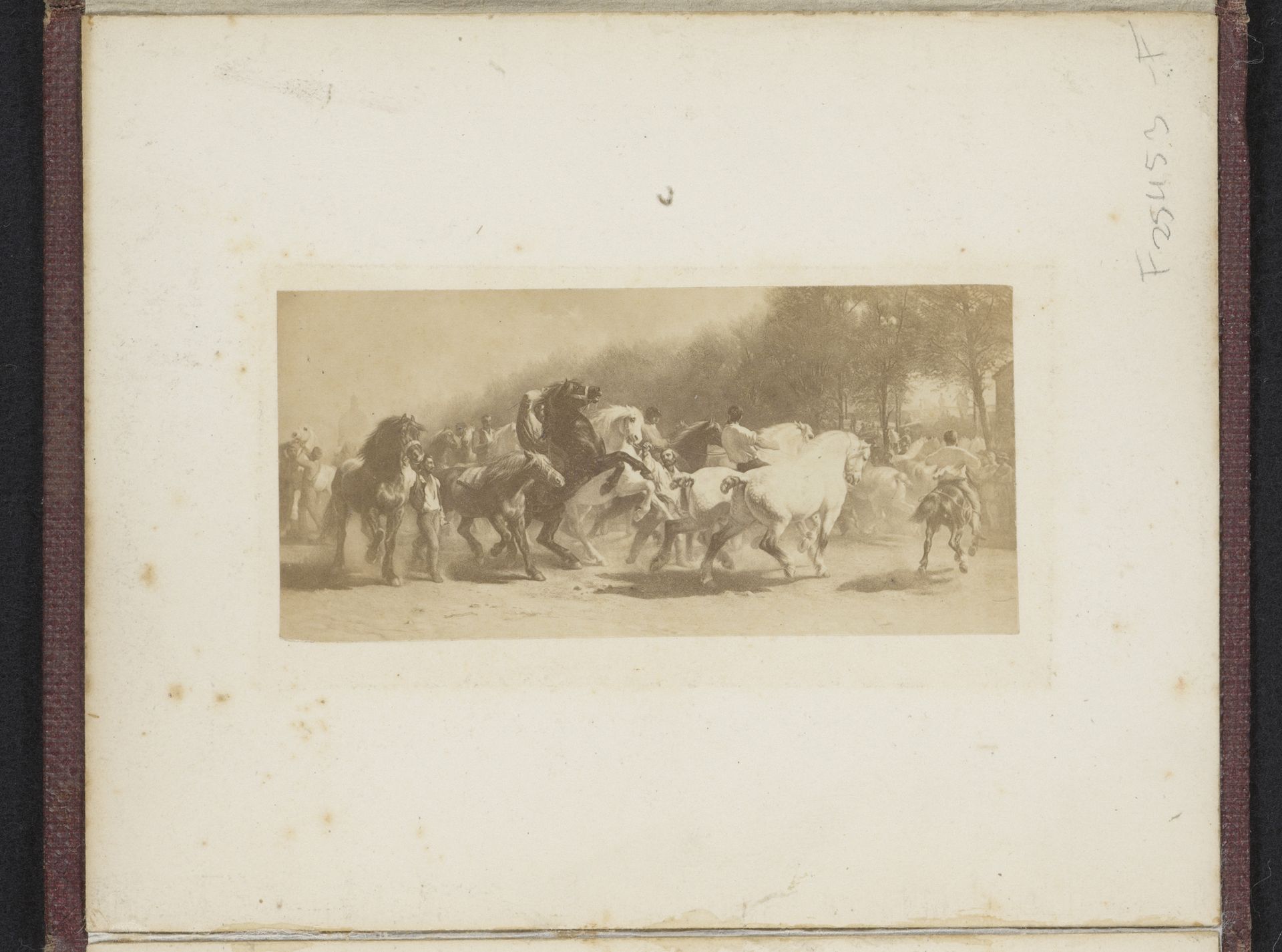 Fotoreproductie van het schilderij De paardenmarkt van Rosa Bonheur by Anonymous