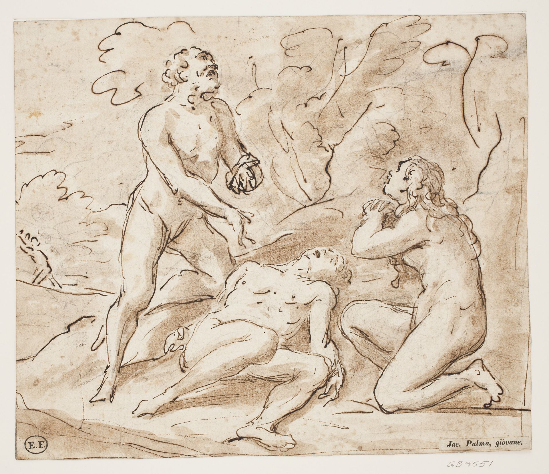 Adam and Eve lamenting over Abel’s body by Gerolamo Brusaferro