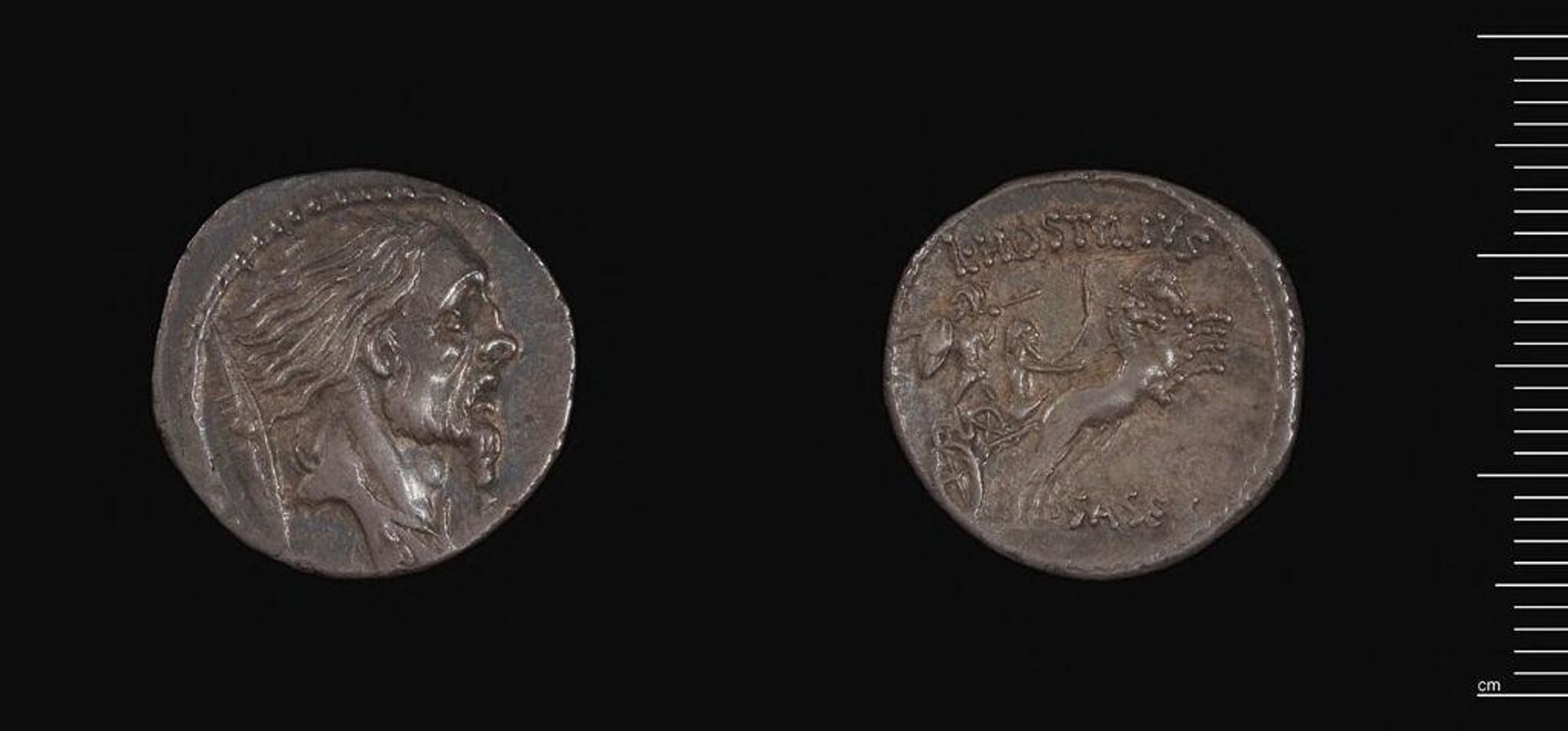 Denarius of L. Hostilius Saserna, Rome by Moneyer: L. Hostilius Saserna