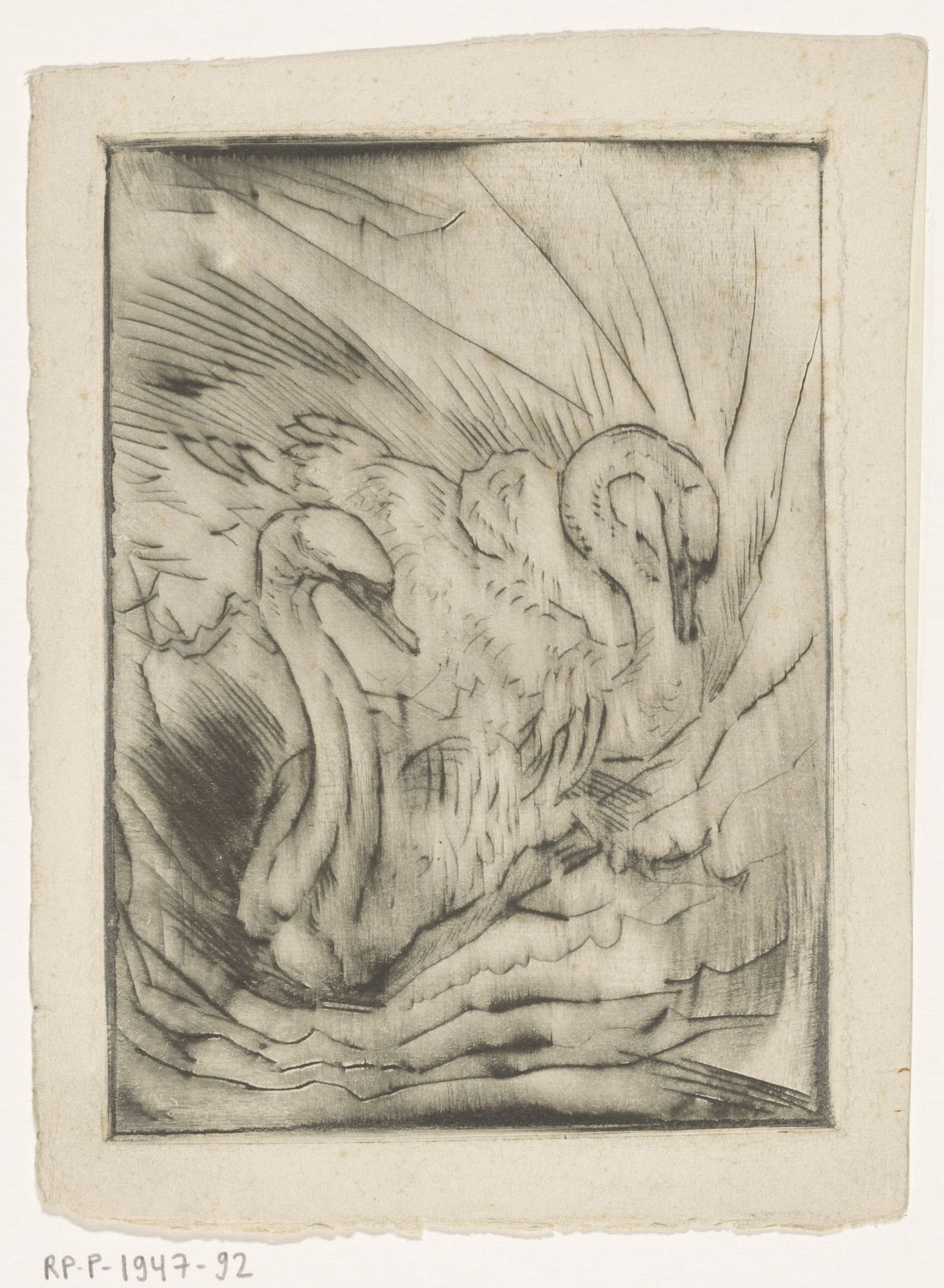 Twee zwanen by Willem van Konijnenburg