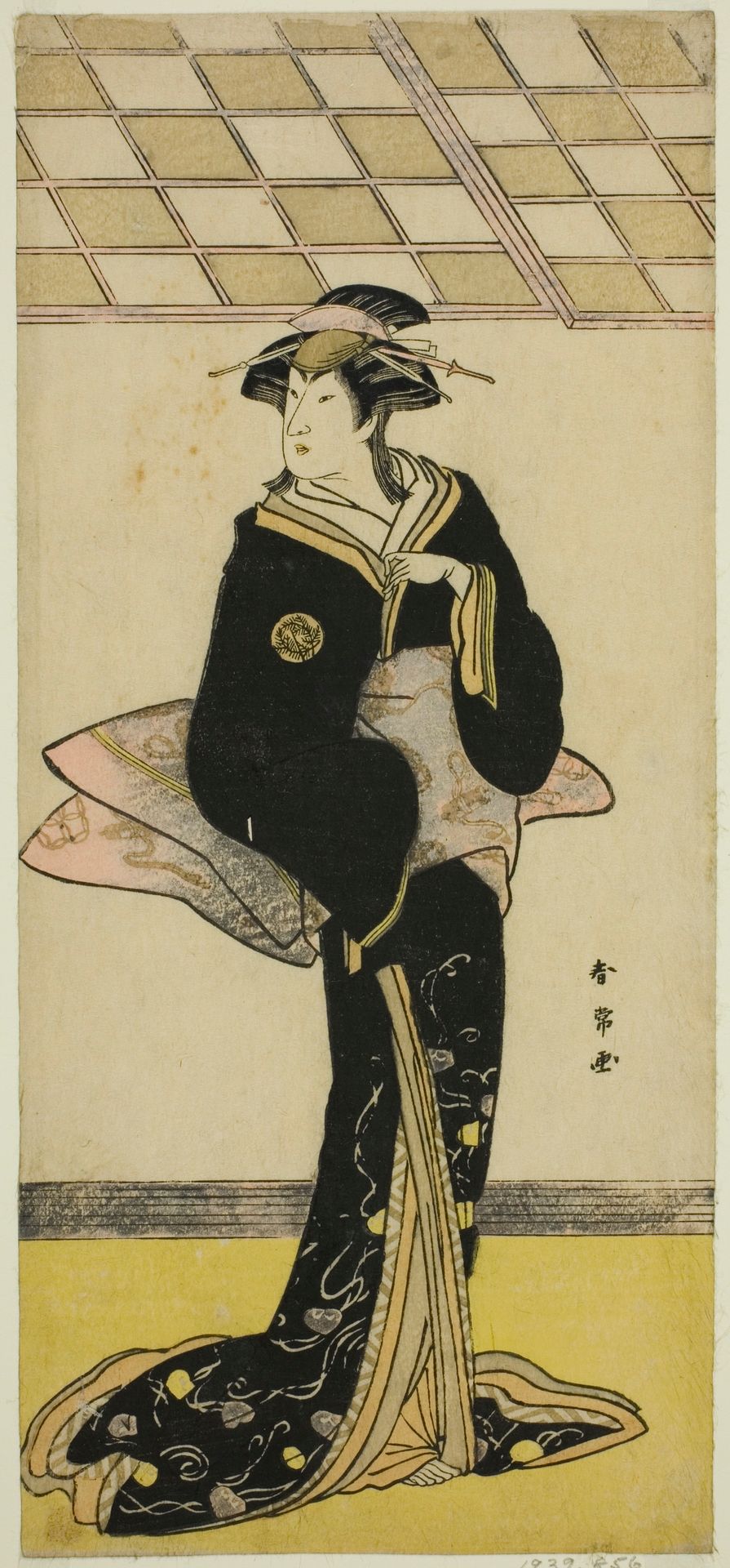 The Actor Nakamura Riko I as Lady Manko (Manko Gozen) (?) in the Play Soga Musume Choja (?), Performed at the Nakamura Theater (?) in the First Month, 1784 (?) by Katsukawa Shunjō
