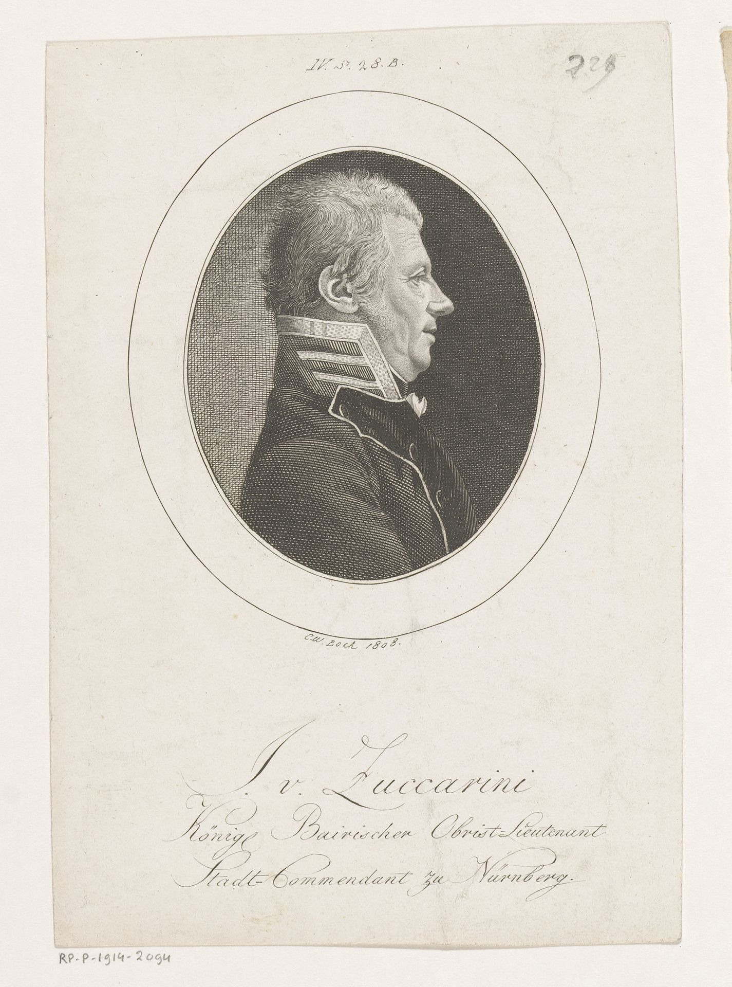 Portret van Johann von Zuccarini by Christoph-Wilhelm Bock