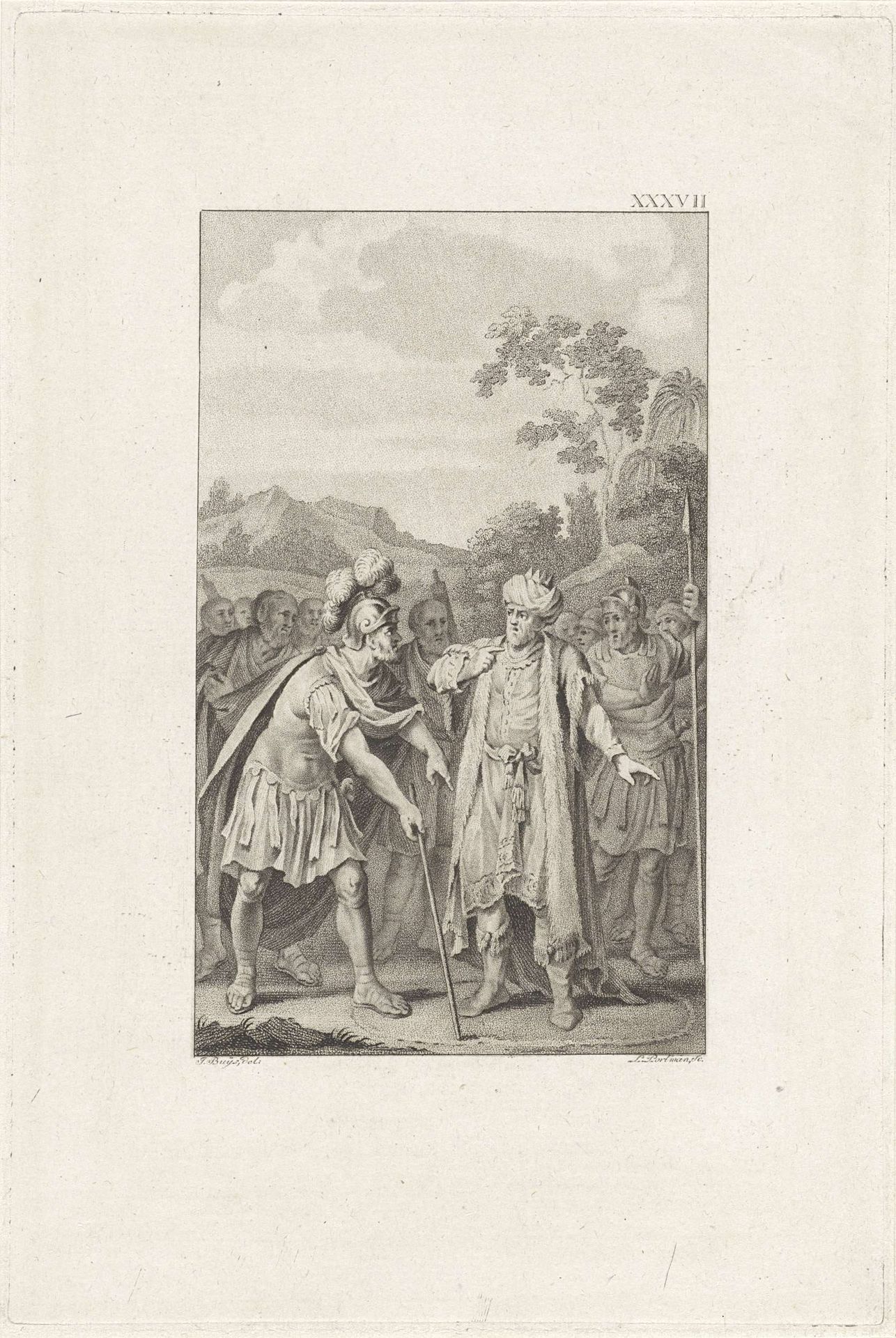 Popilius bij Antiochus by Ludwig Gottlieb Portman