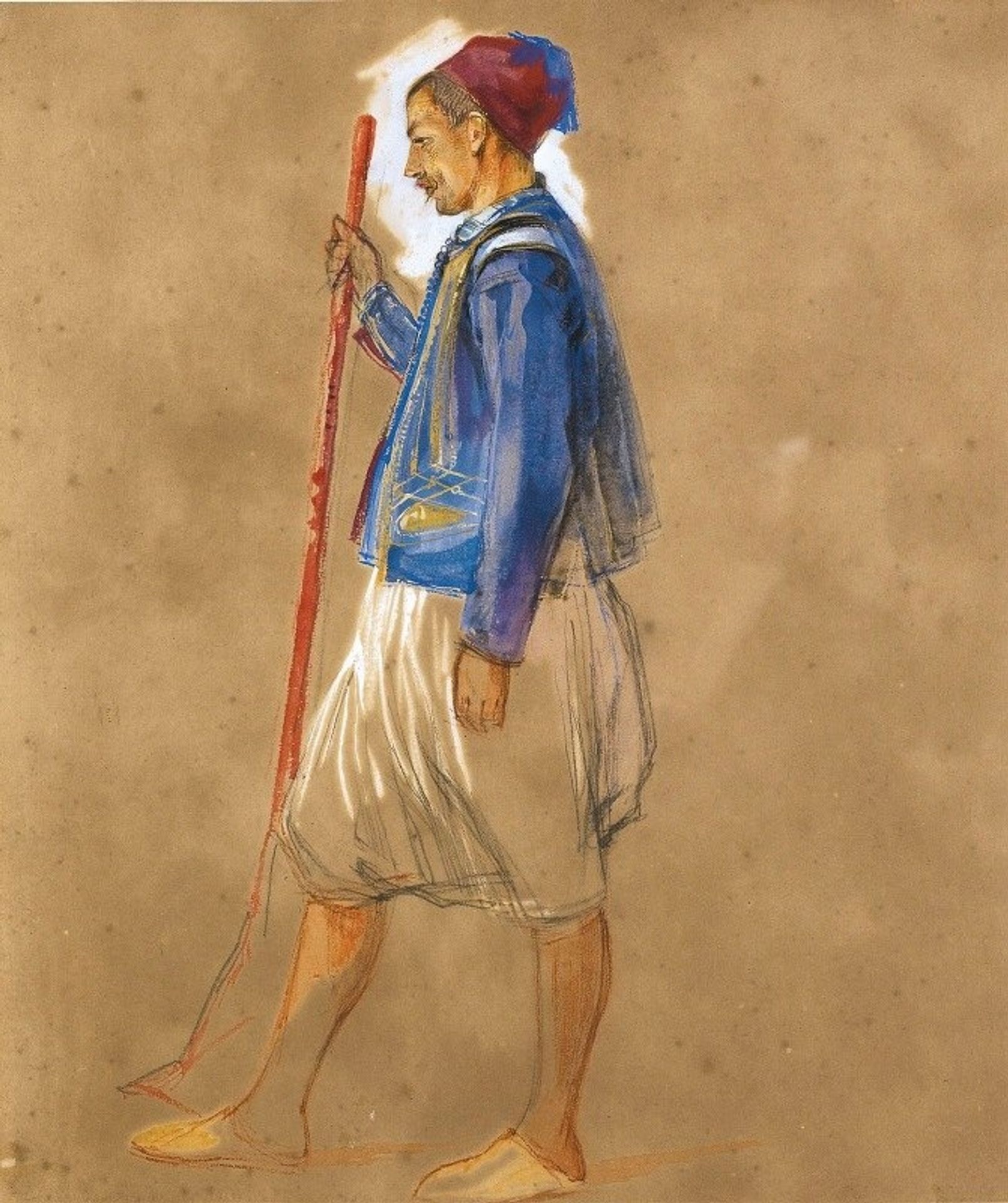 Walton-On-Thames A Study Of A Greek Man by John Frederick Lewis