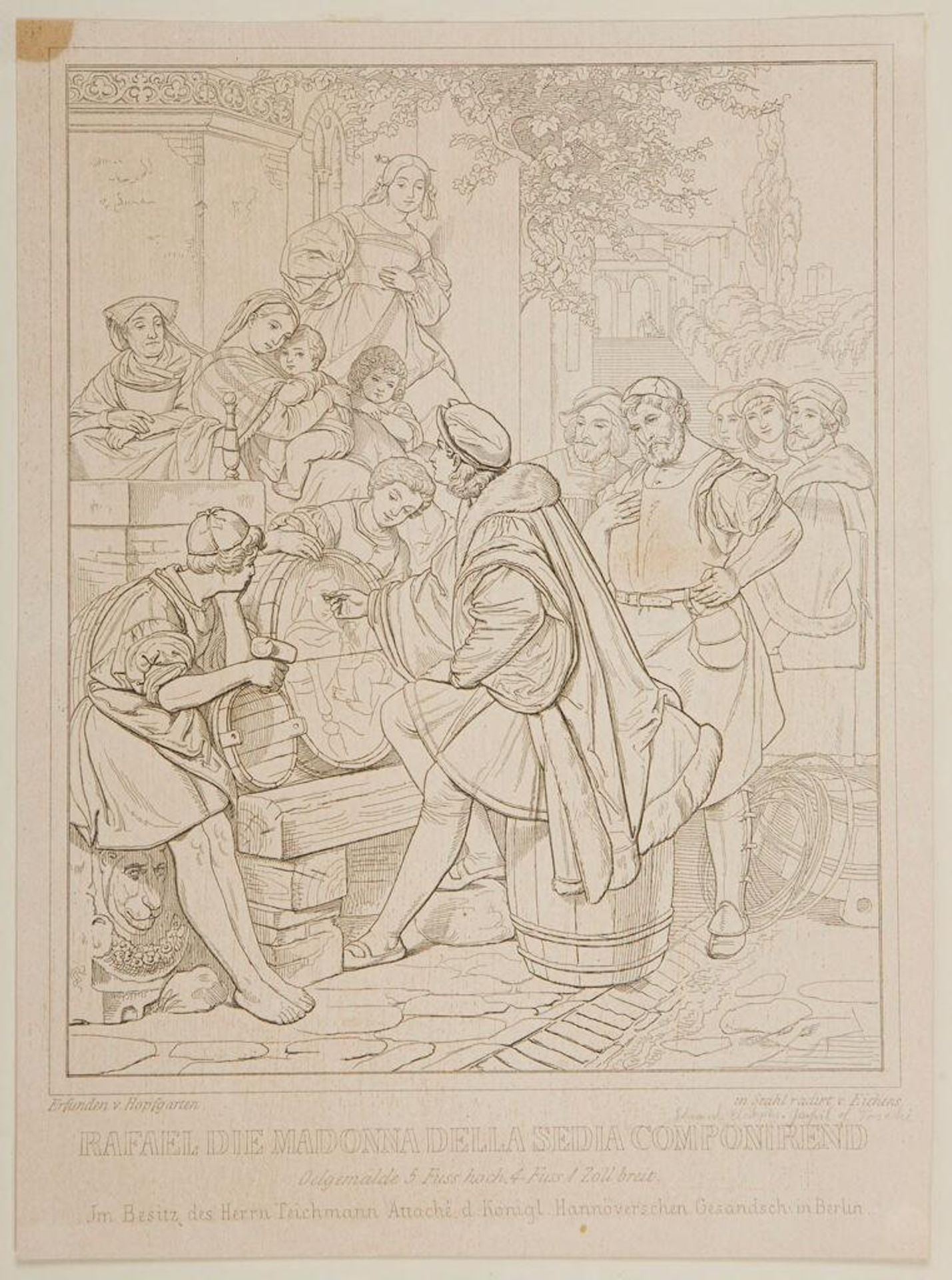 Raphael composing the Madonna della Sedia by Friedrich Eduard Eichens