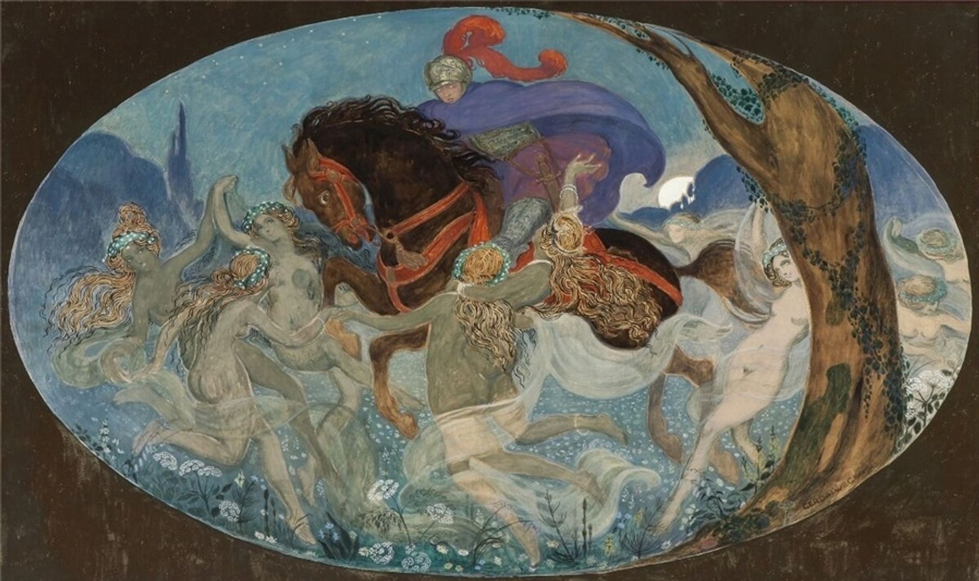 Knight Oluf and the Elves by Gerda Wegener