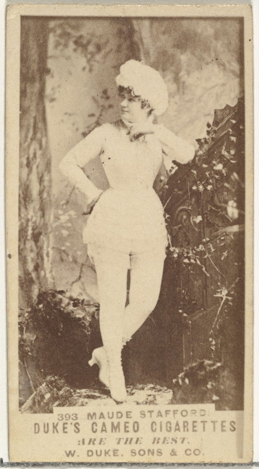 Card Number 393, Maude Stafford, from the Actors and Actresses series (N145-5) issued by Duke Sons & Co. to promote Cameo Cigarettes by W. Duke, Sons & Co.