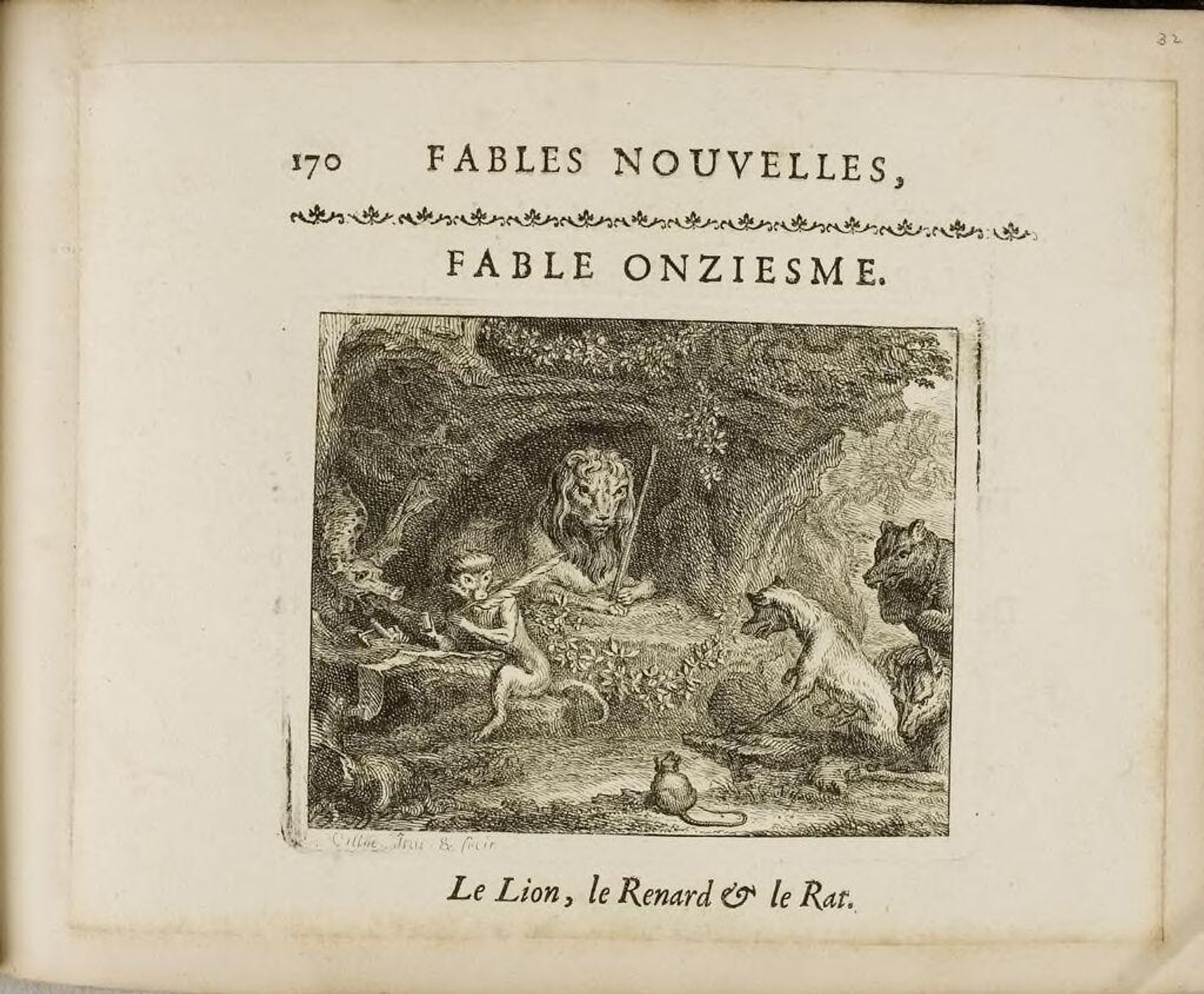 The Lion, the Fox, and the Rat by Claude Gillot