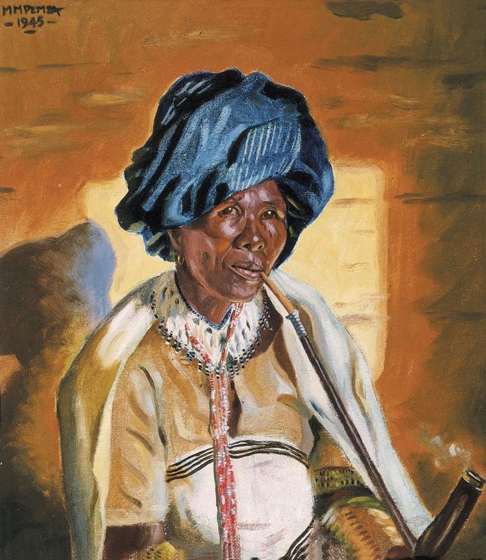 Xhosa woman smoking a pipe by George Pemba